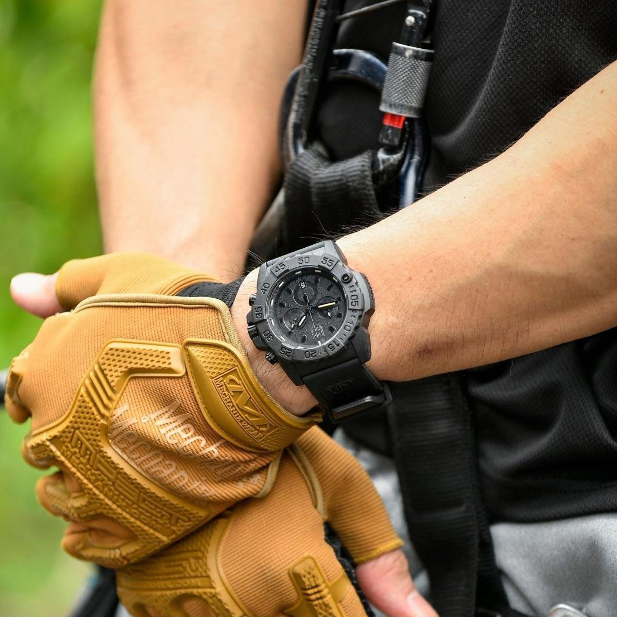 Luminox Navy SEAL Quartz Chronograph Blackout Dial Rubber Strap Men's Watch XS.3581.BO