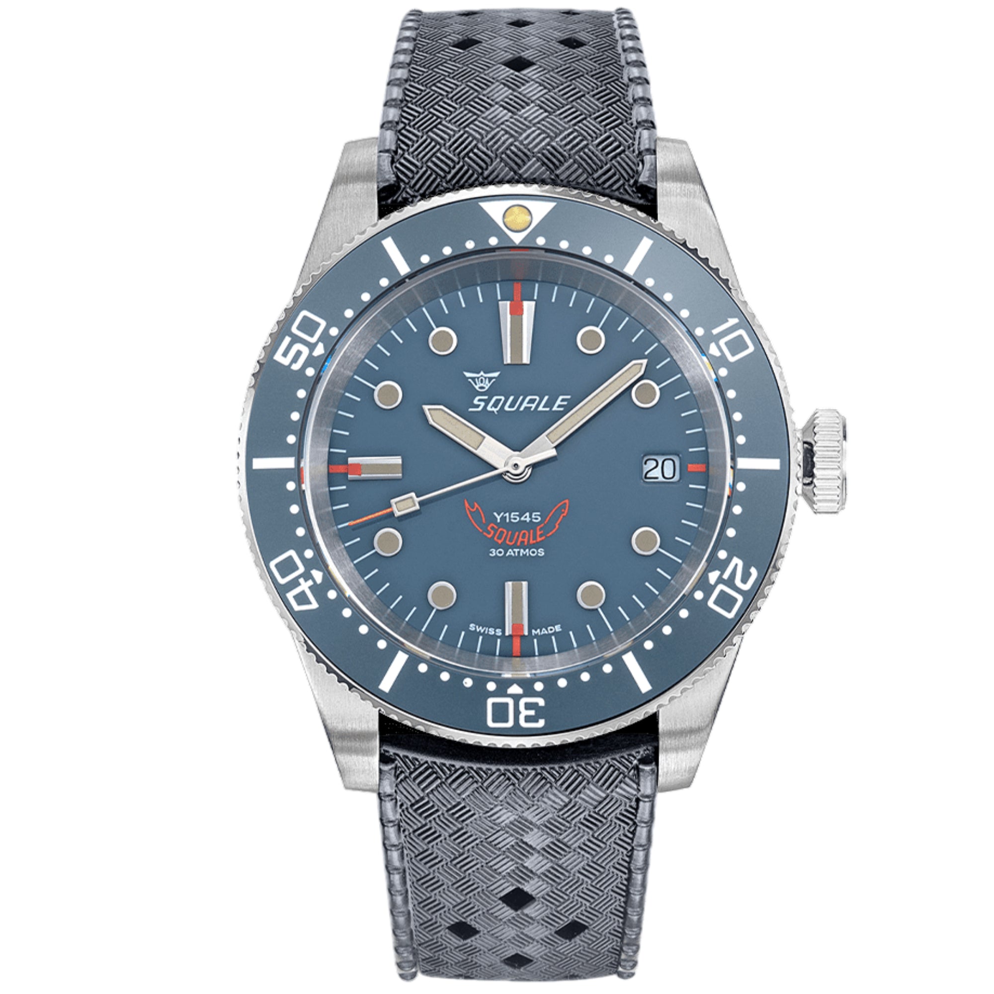 Squale 1545 Automatic Grey Dial Rubber Strap Men's Watch 1545GG.HTG