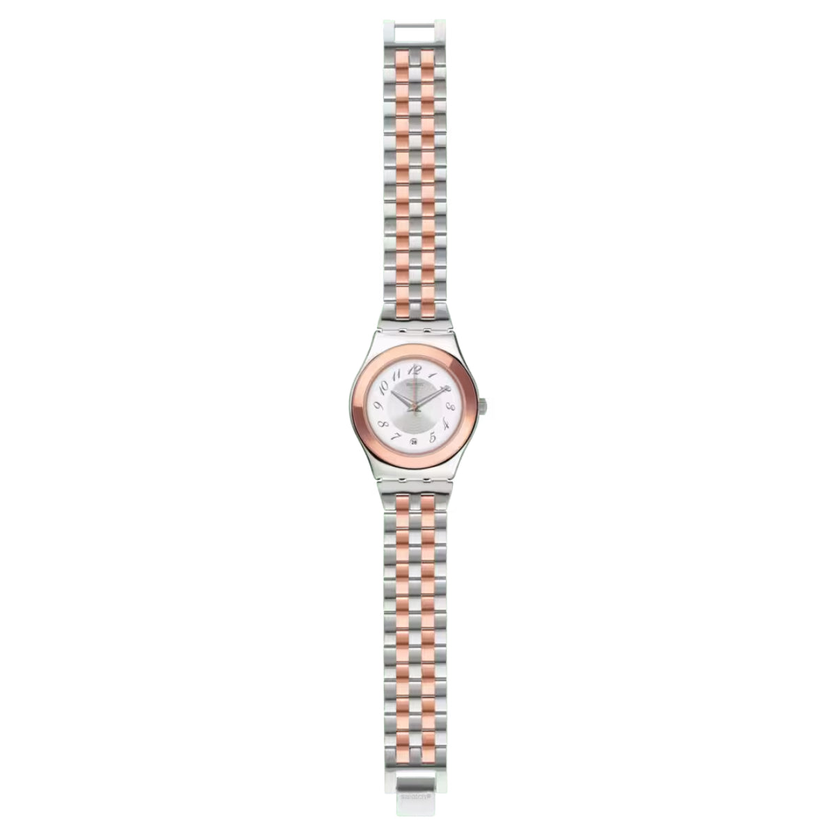 Swatch Irony Midimix White Dial Steel Strap Ladies Watch YLS454G