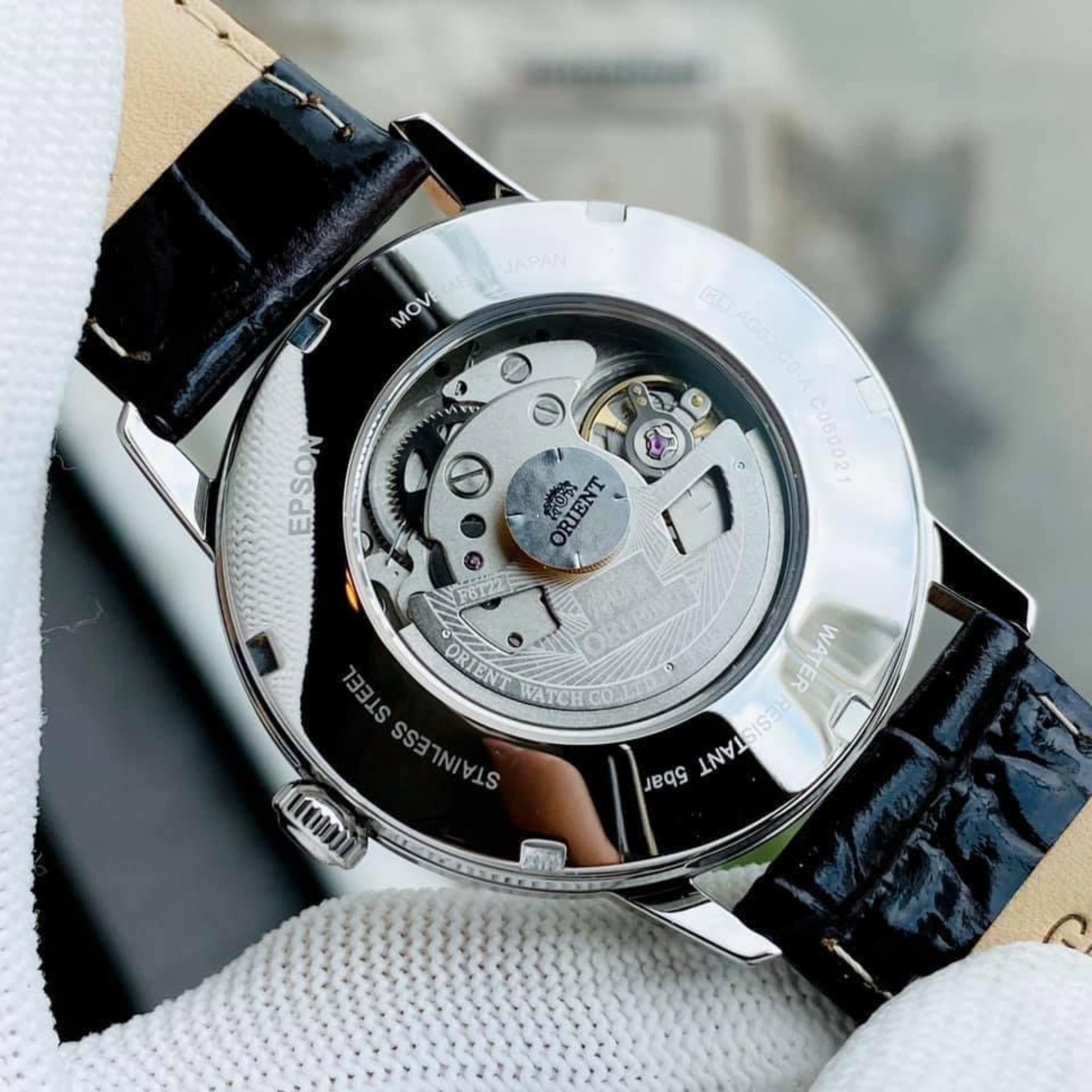 Orient Esteem II Contemporary Open Heart Automatic White Dial Men’s Watch TAG02005W0