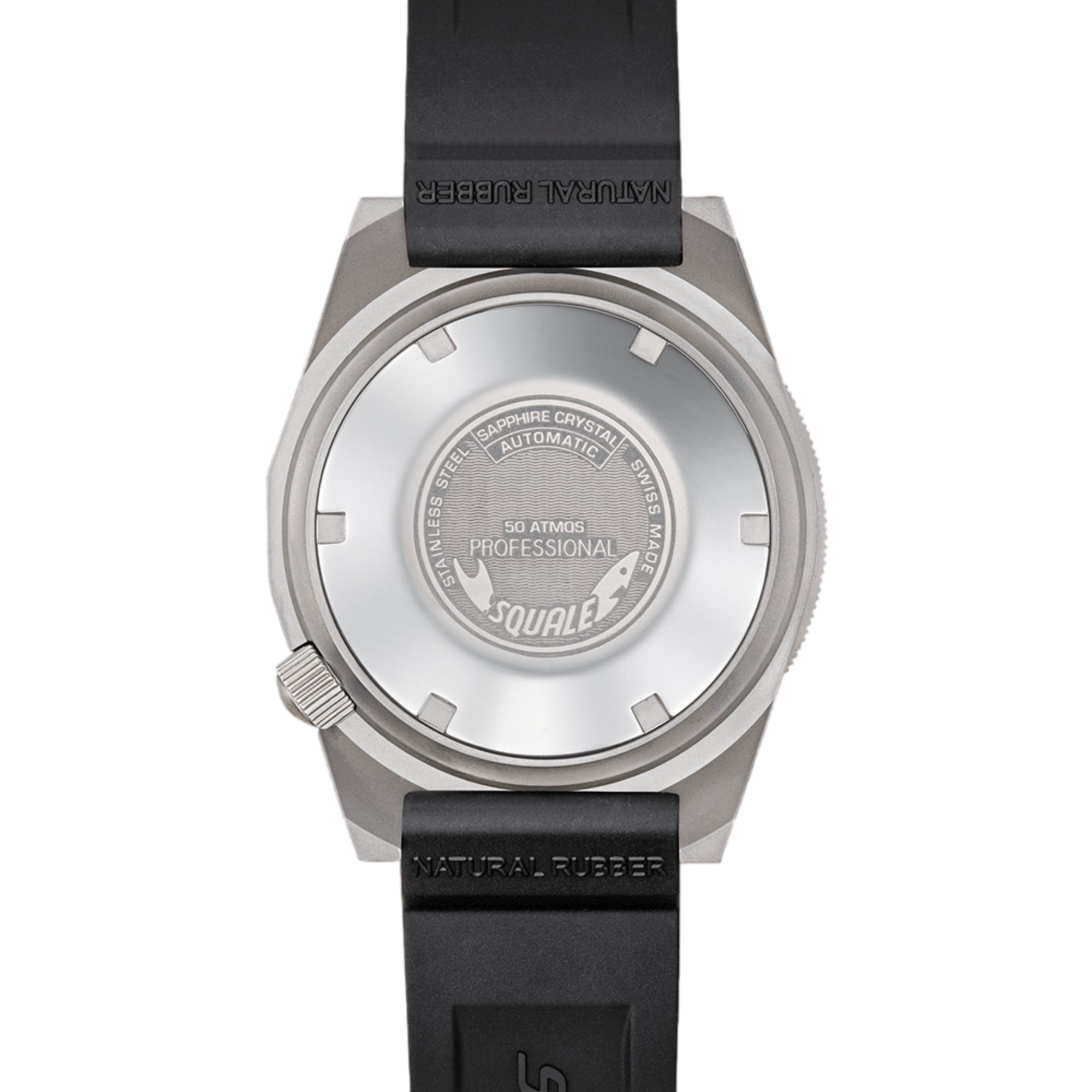 Squale 1521 Black Blasted Automatic Black Dial Rubber Strap Men's Watch 1521BKBL.VO