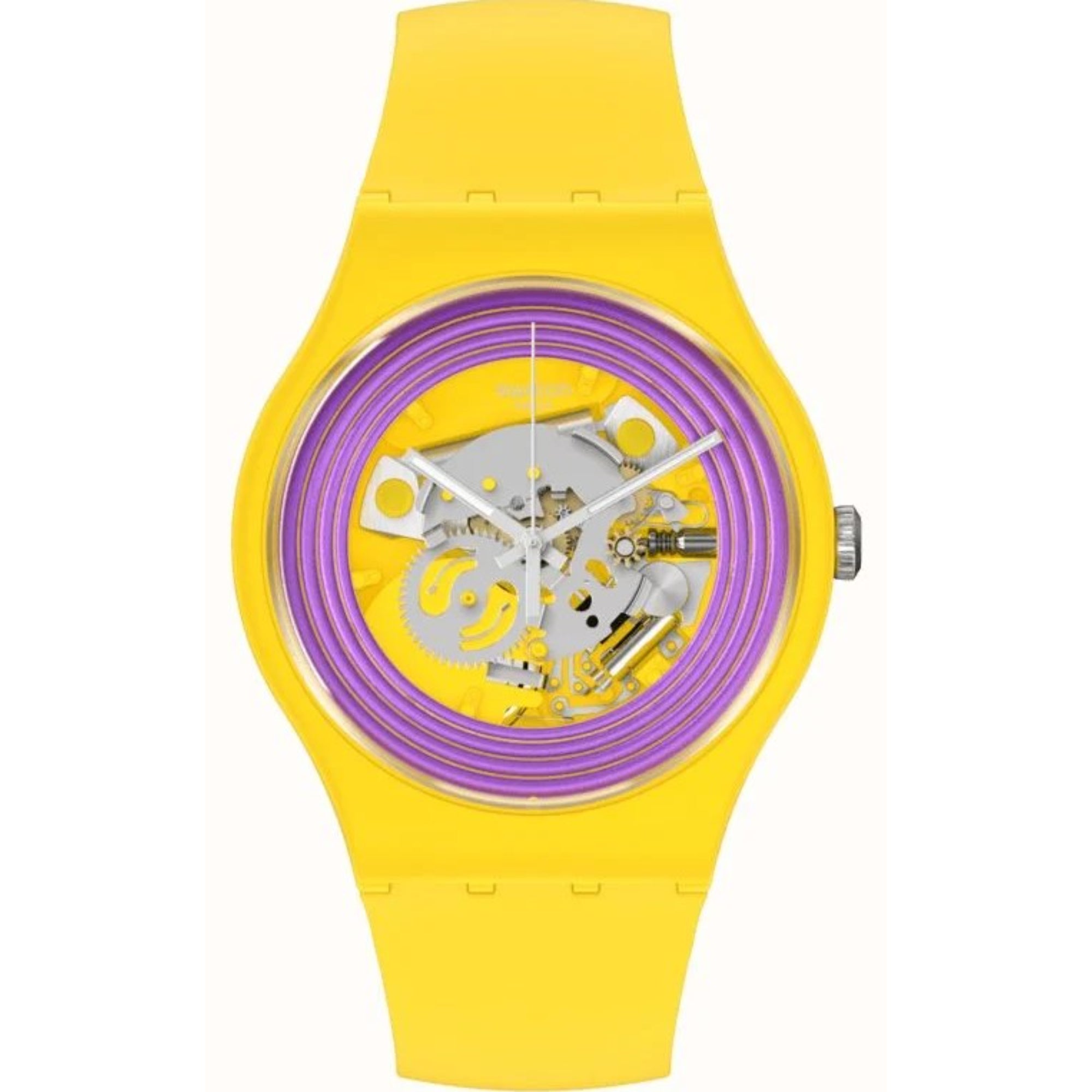 Swatch New Gent 'Purple Rings Yellow' Quartz Unisex Watch SO29J100