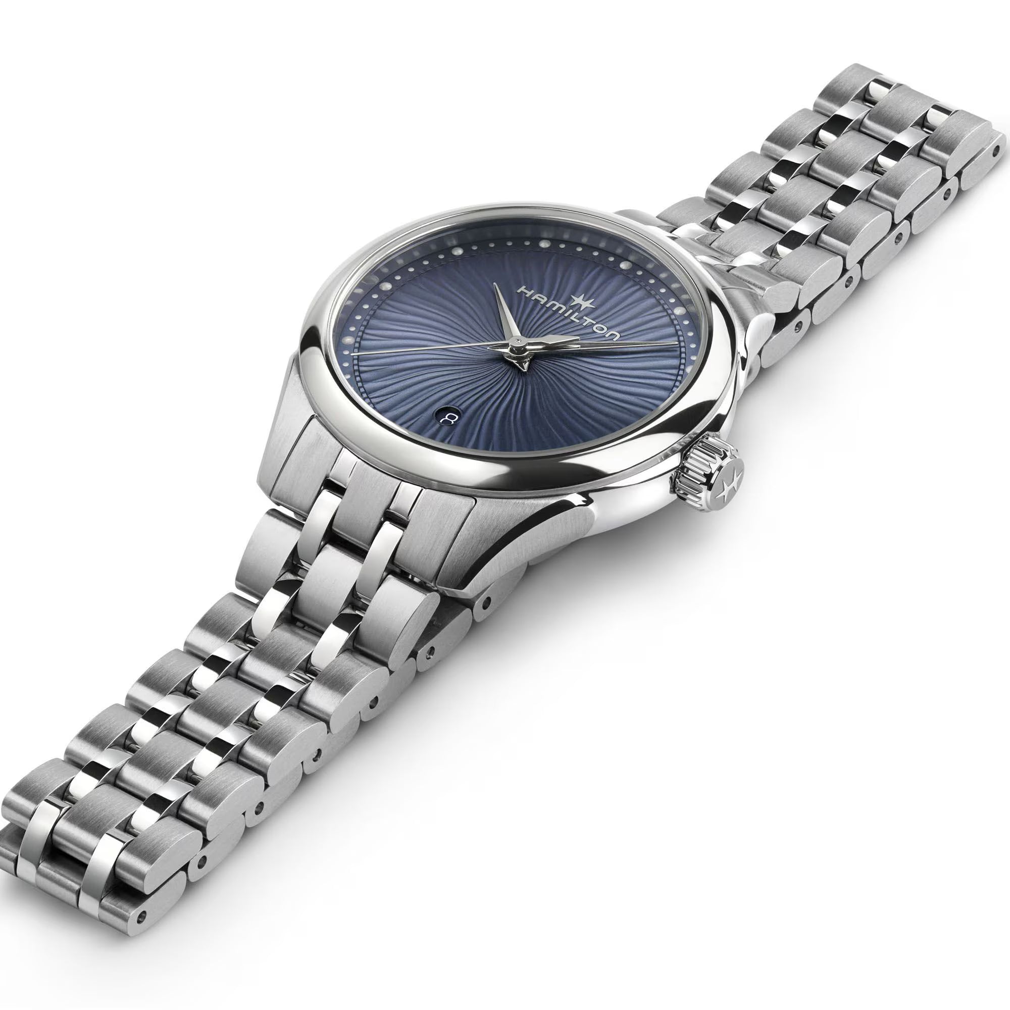 Hamilton Mother of Pearl Blue Dial Stainless Steel Bracelet Ladies Watch H32231140