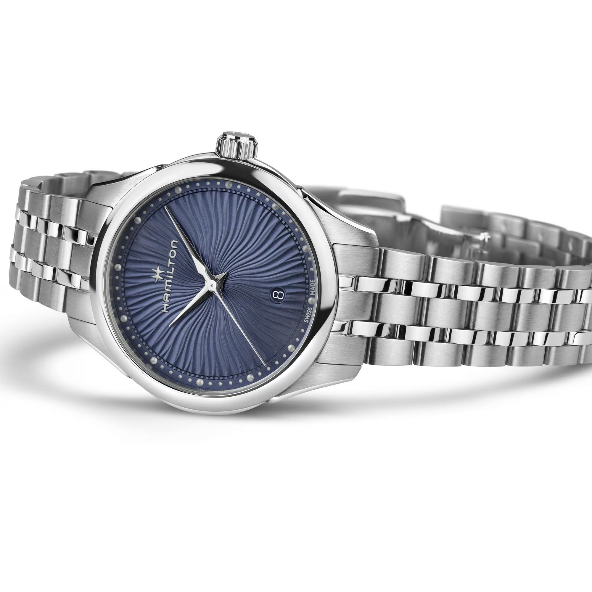 Hamilton Mother of Pearl Blue Dial Stainless Steel Bracelet Ladies Watch H32231140