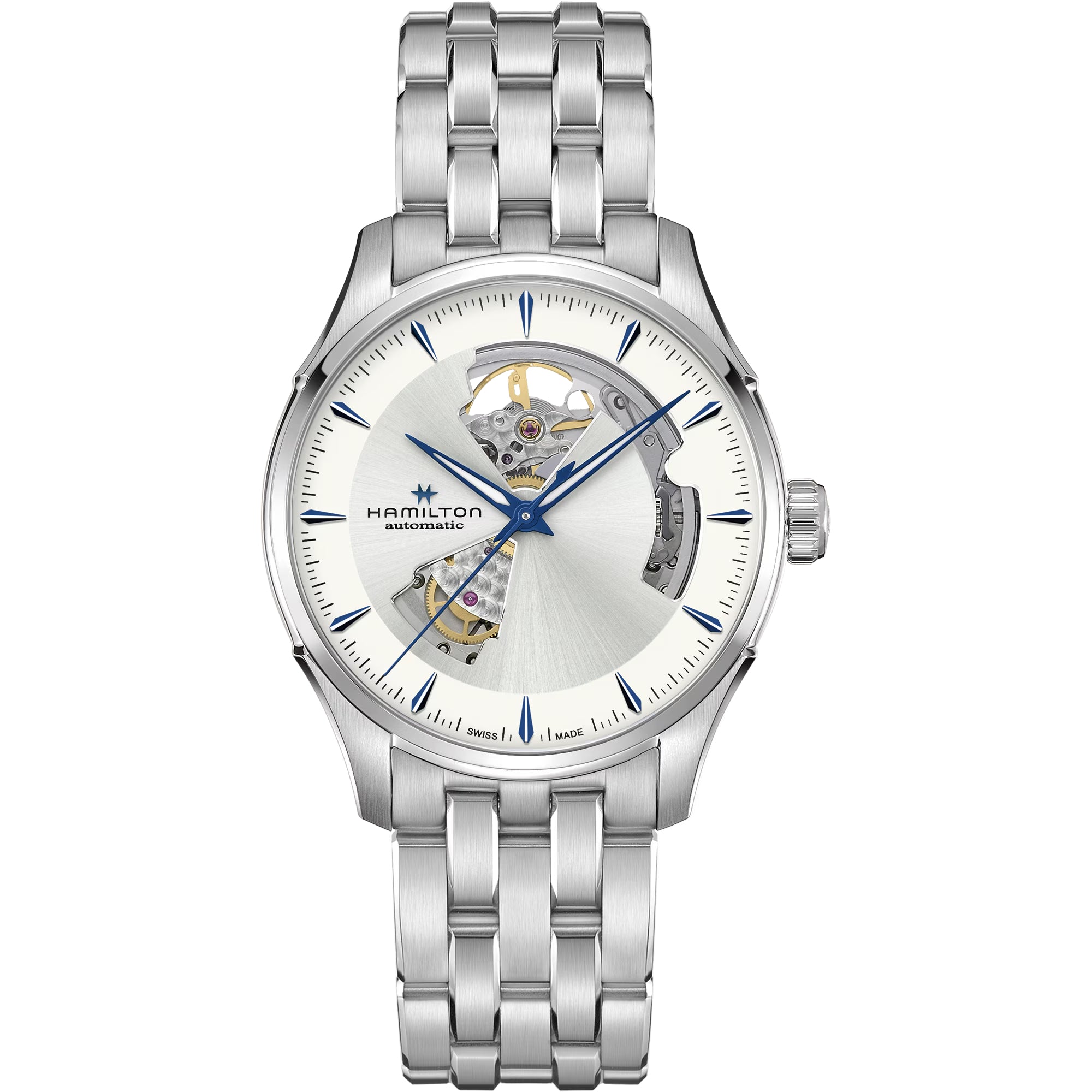 Hamilton Jazzmaster Open Heart Automatic Silver Dial Stainless Steel Bracelet Men's Watch H32675150