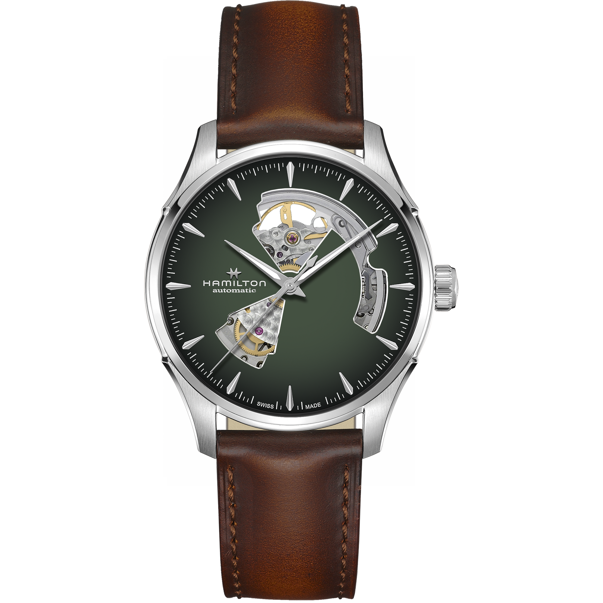 Hamilton Jazzmaster 40mm Open Heart Smoked Green Dial Watch H32675560
