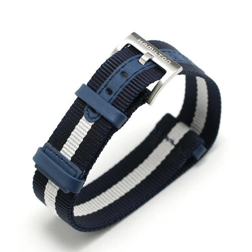 Hamilton Khaki Field Blue and White Nato Textile Strap H600.682.101