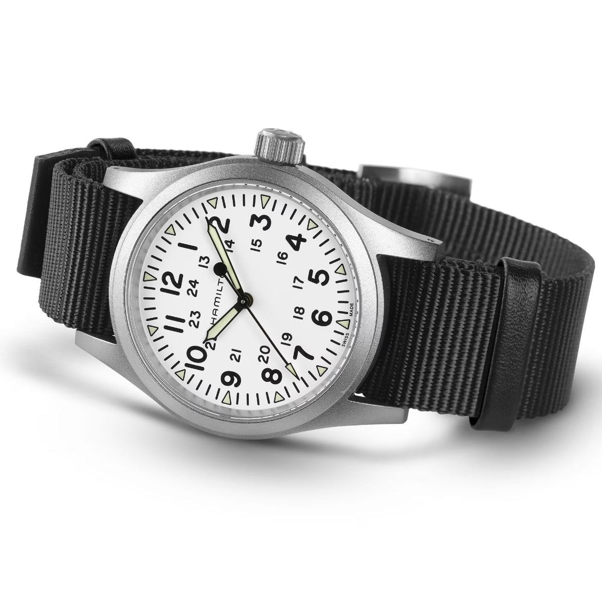 Hamilton Khaki Field Mechanical White Dial NATO Strap Unisex Watch H69439910