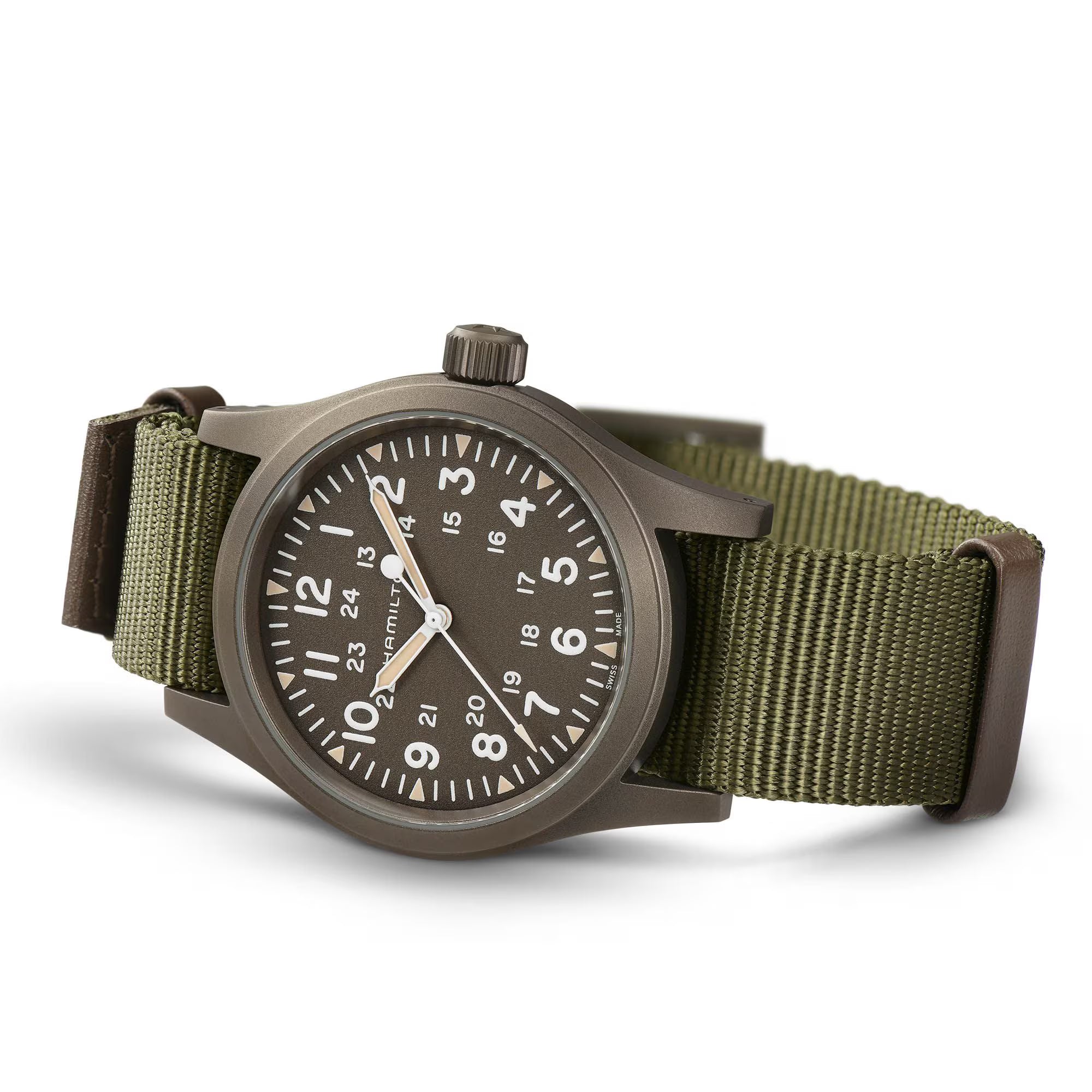 Hamilton Khaki Field Mechanical Green Dial NATO Strap Men's Watch H69449961