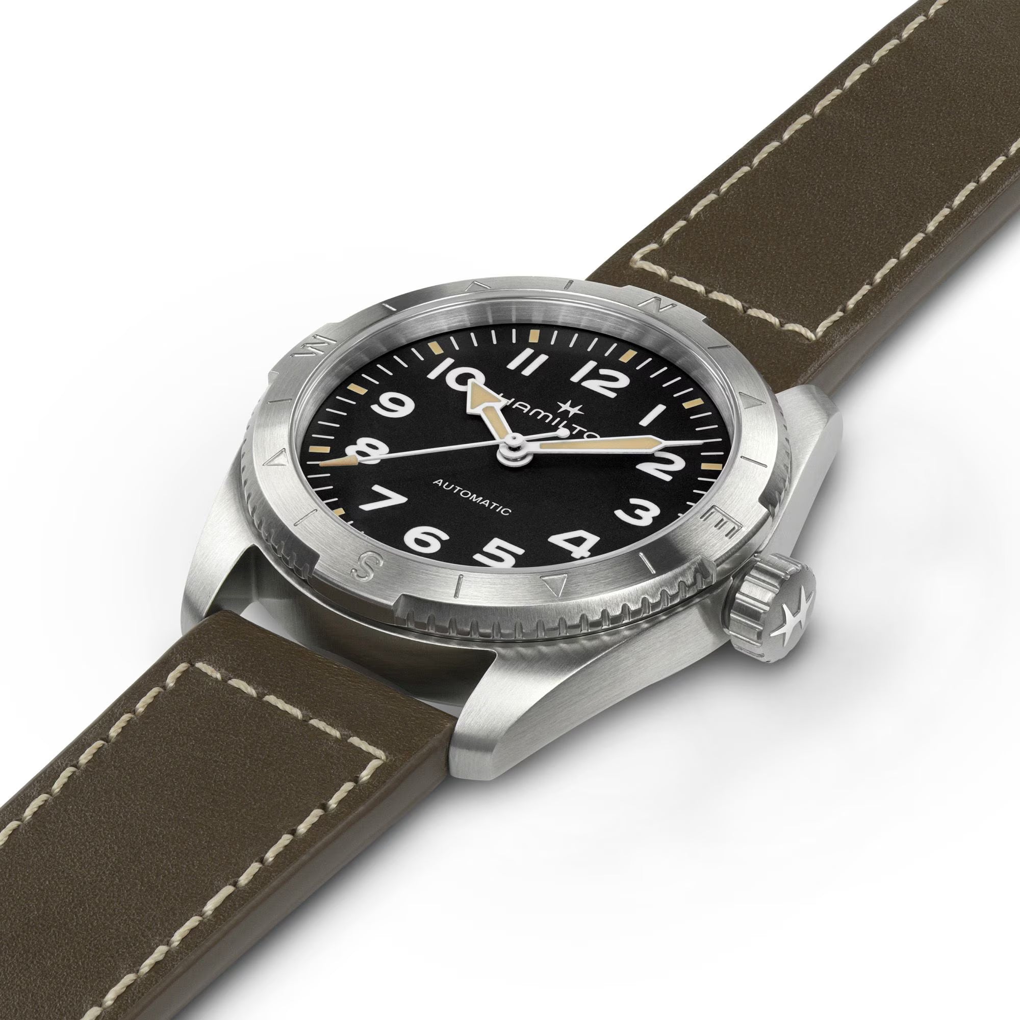Hamilton Khaki Field Expedition Auto Black Dial Leather Strap Unisex Watch H70225830