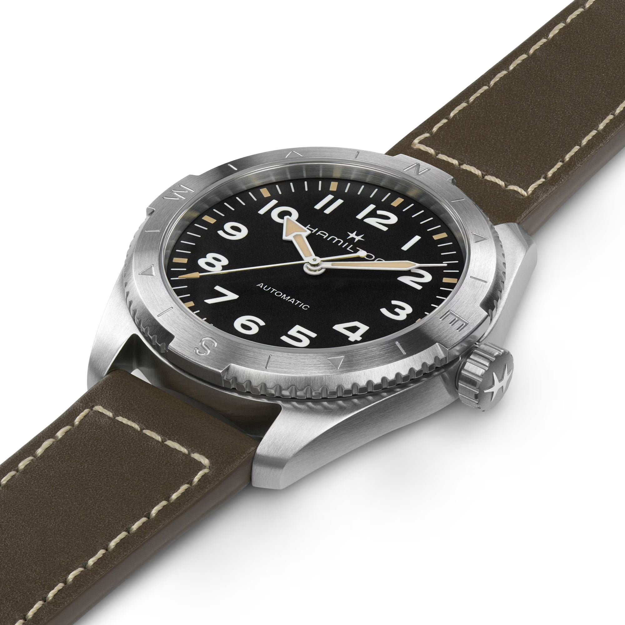 Hamilton Khaki Field Expedition Auto Black Dial Brown Leather Strap Men's Watch H70315830