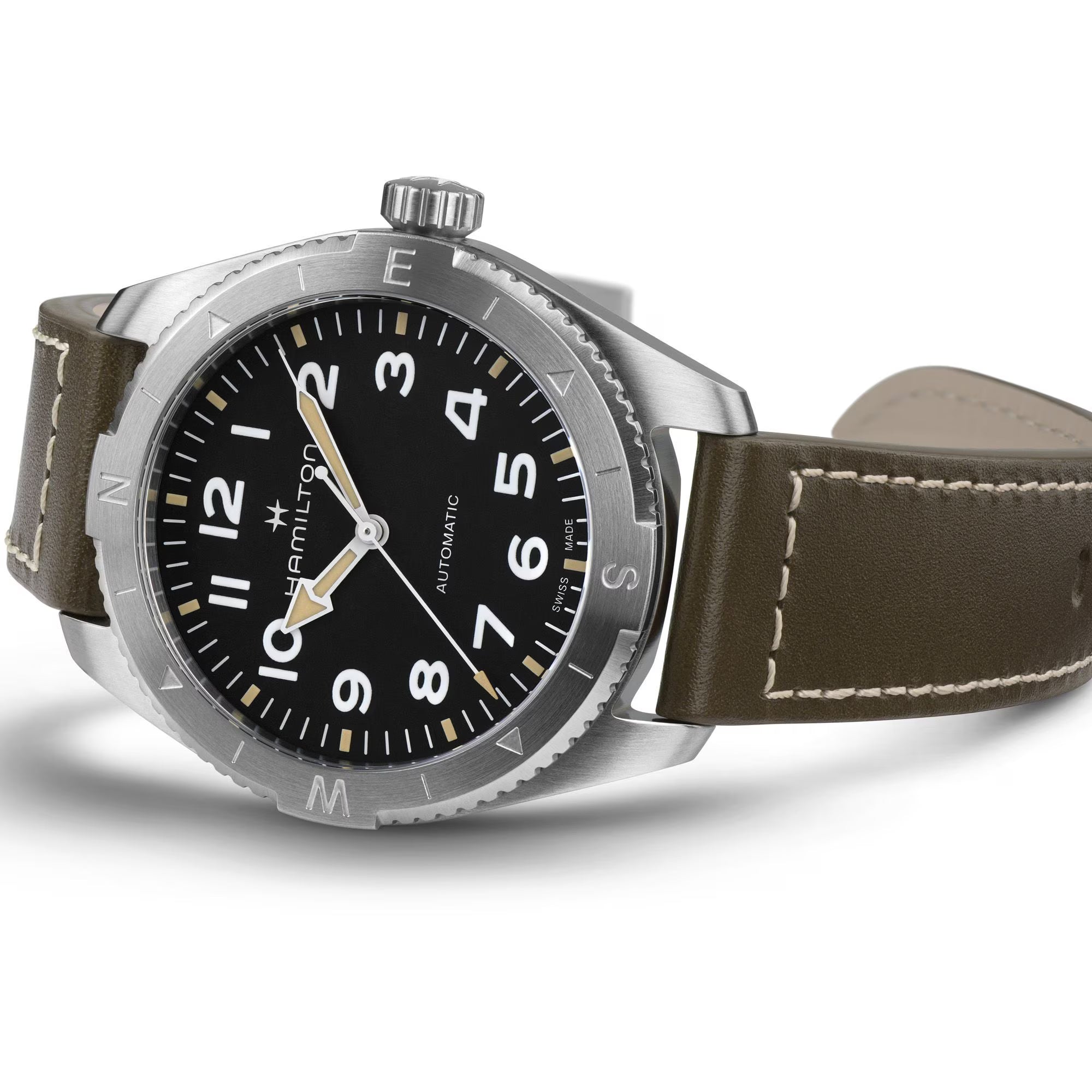 Hamilton Khaki Field Expedition Auto Black Dial Brown Leather Strap Men's Watch H70315830
