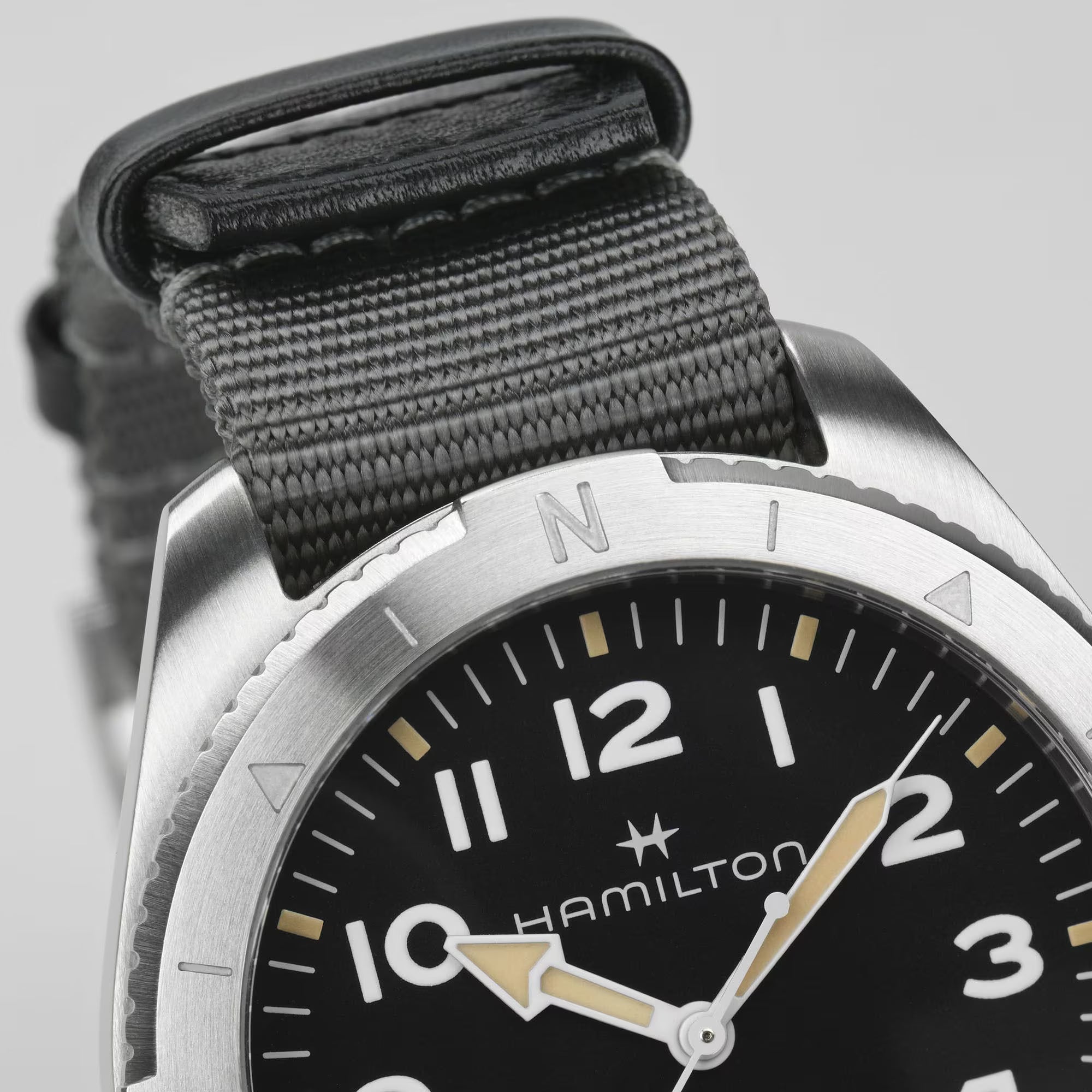 Hamilton Khaki Field Expedition Automatic Black Dial Grey Textile Strap Men's Watch H70315930