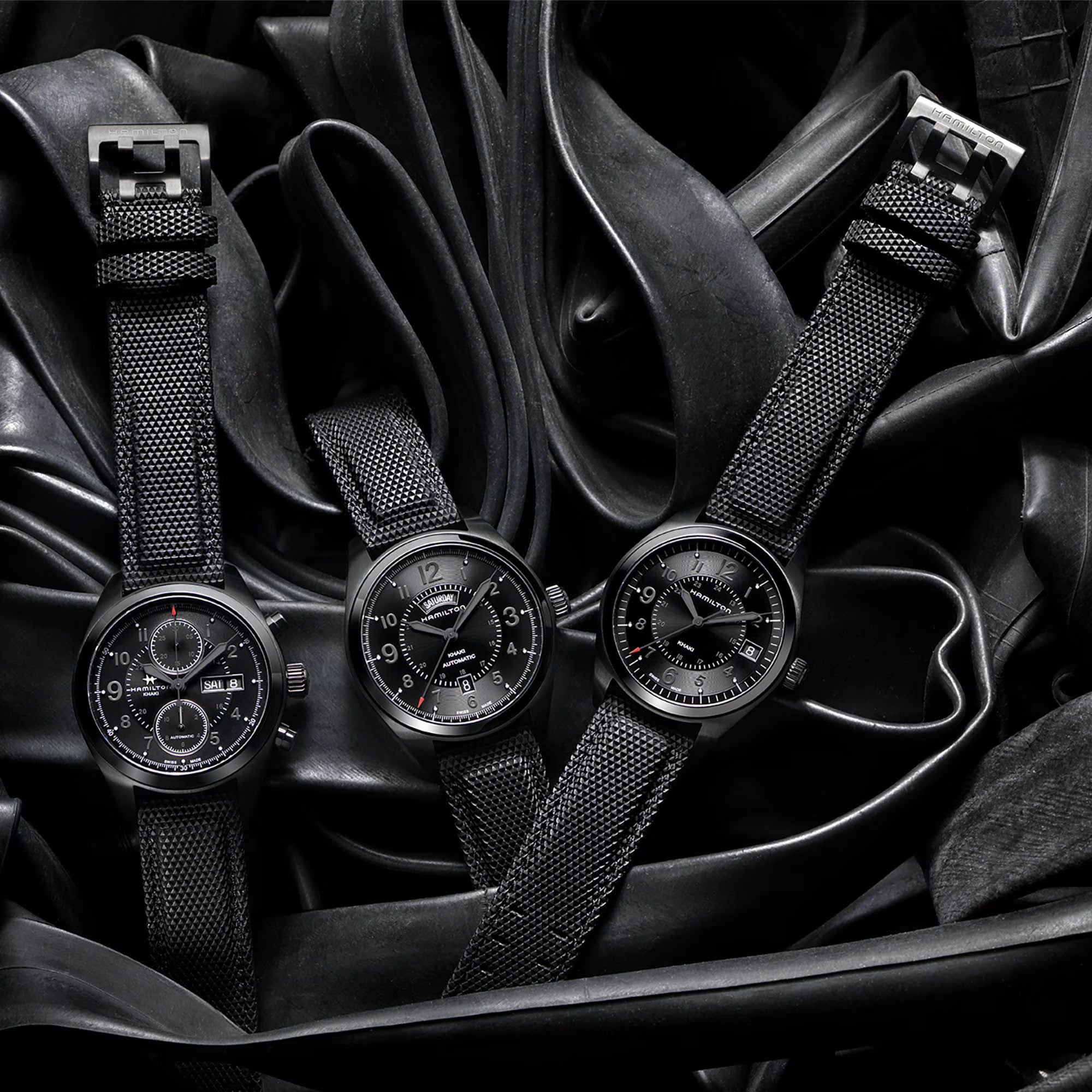 Hamilton Khaki Field Jack Ryan Automatic Black Dial Black Synthetic Strap Men's Watch H71626735