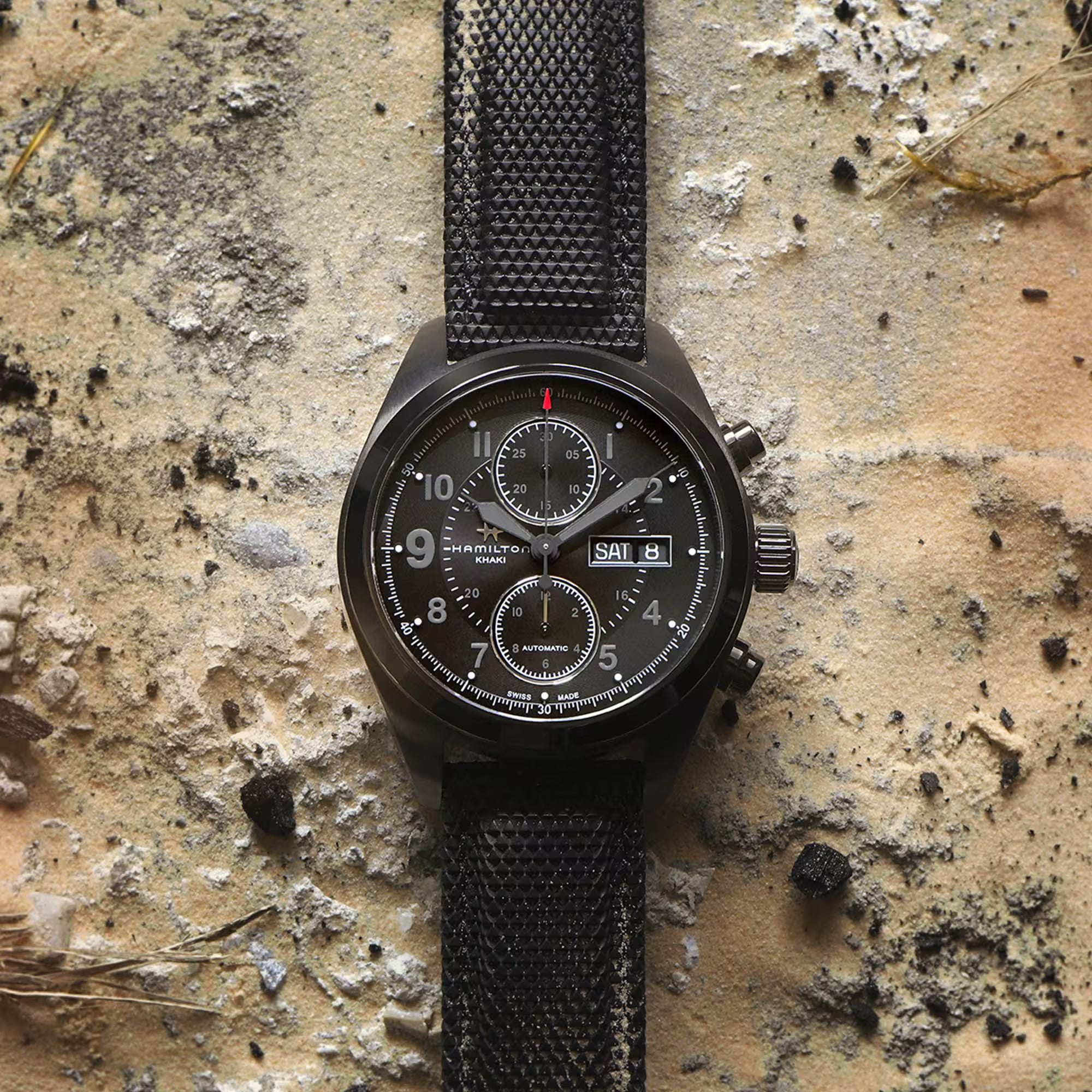 Hamilton Khaki Field Jack Ryan Automatic Black Dial Black Synthetic Strap Men's Watch H71626735