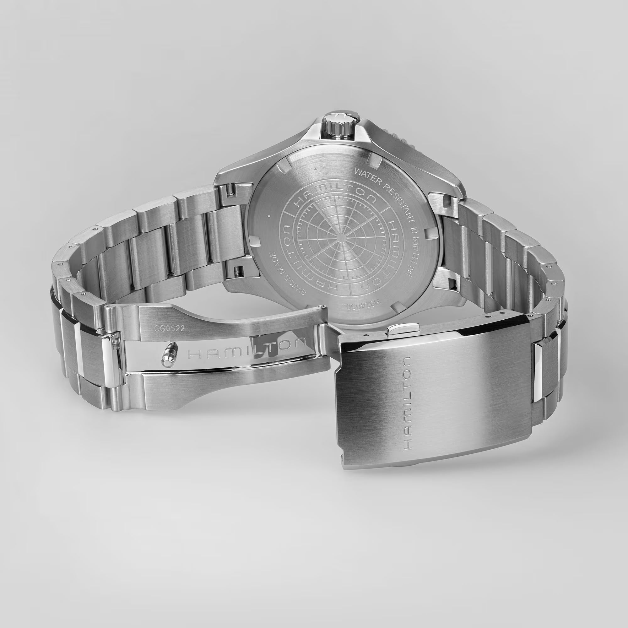 Hamilton Khaki Navy Scuba Auto Black Dial Steel Strap Men's Watch H82405130