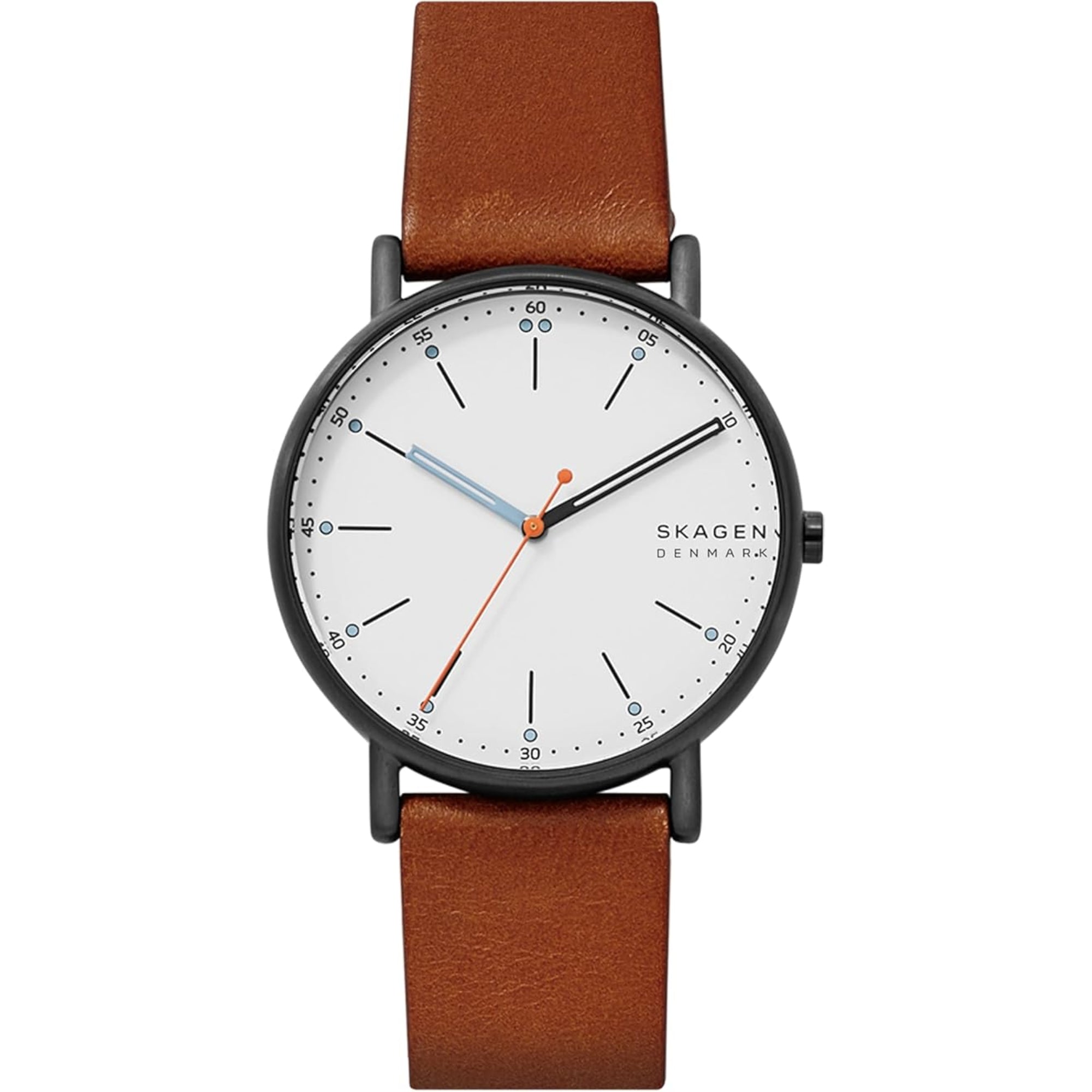 Skagen Signatur Brown Leather Strap White Dial Men’s Watch SKW6374