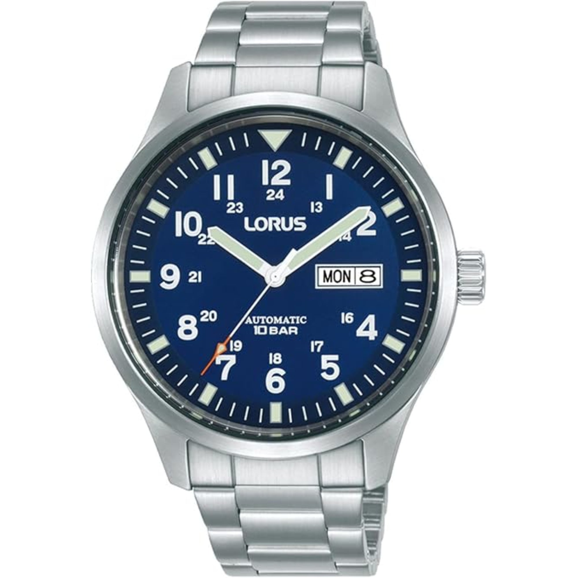 Lorus Military Automatic Stainless Steel Bracelet Dark Blue Dial Men’s Watch RL405BX9