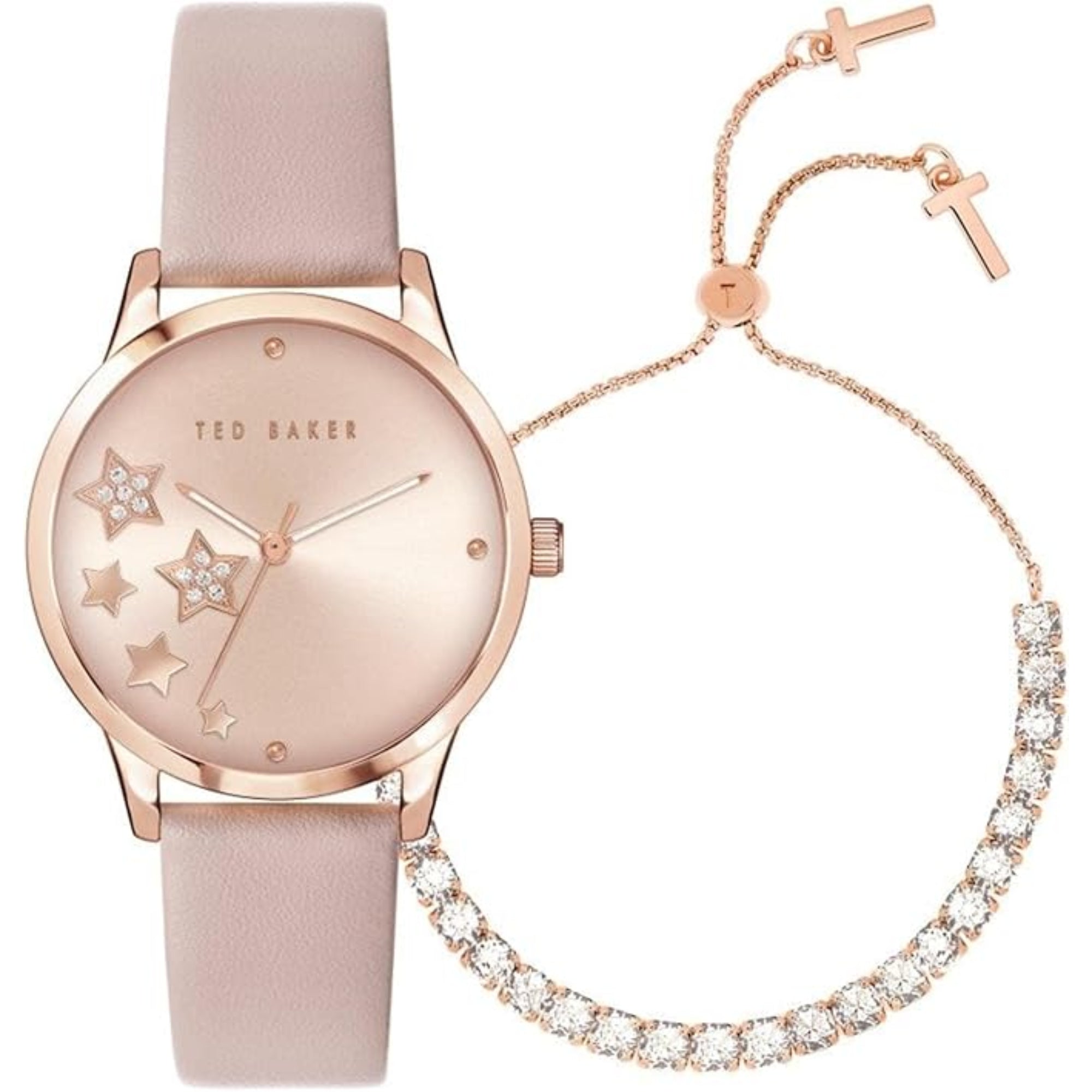 Ted Baker Ladies Fitzrovia Stars Stainless Steel Pink Watch BKGFW2218