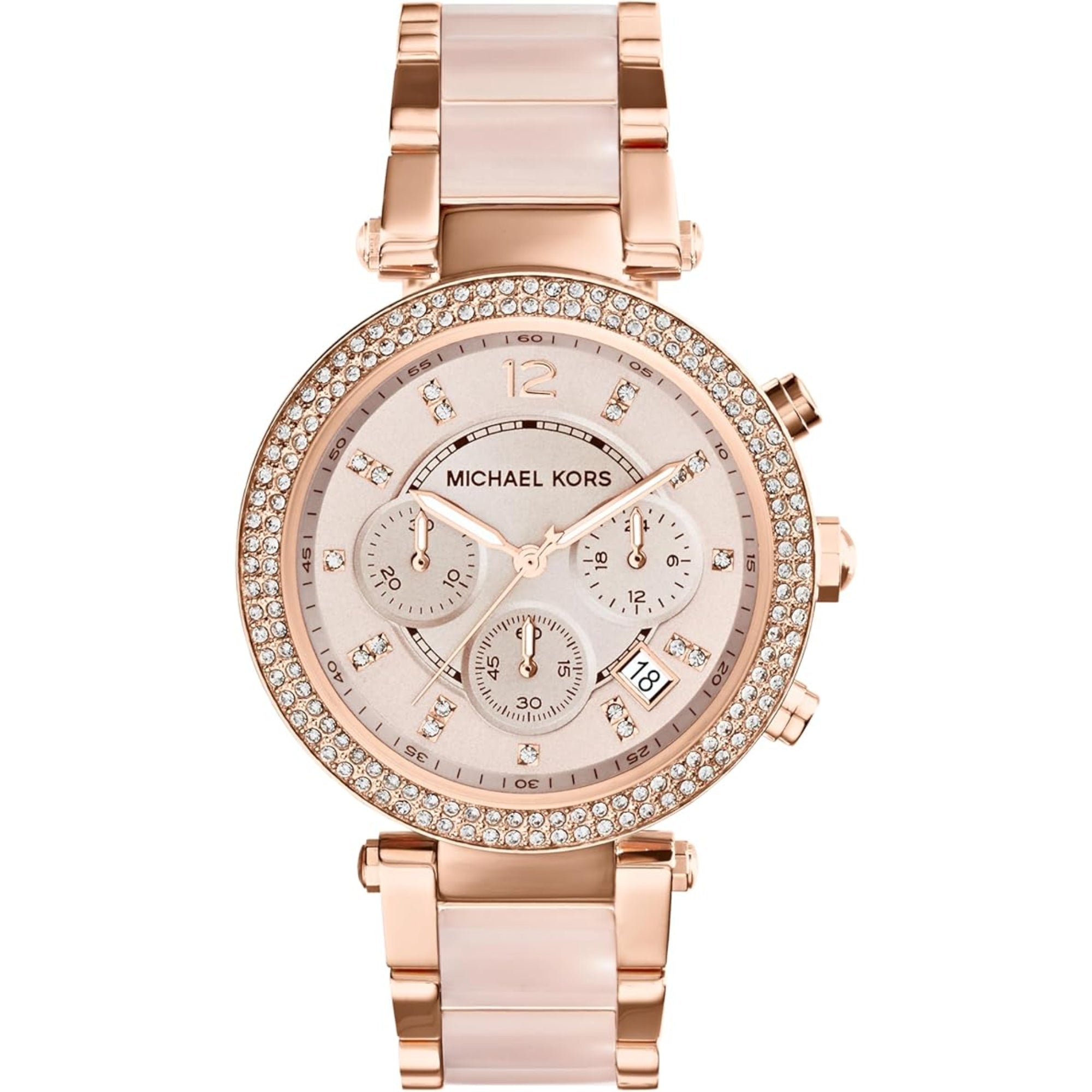 Michael Kors Parker Rose Gold-Tone Chronograph Rose Gold Dial Women's Watch MK5896