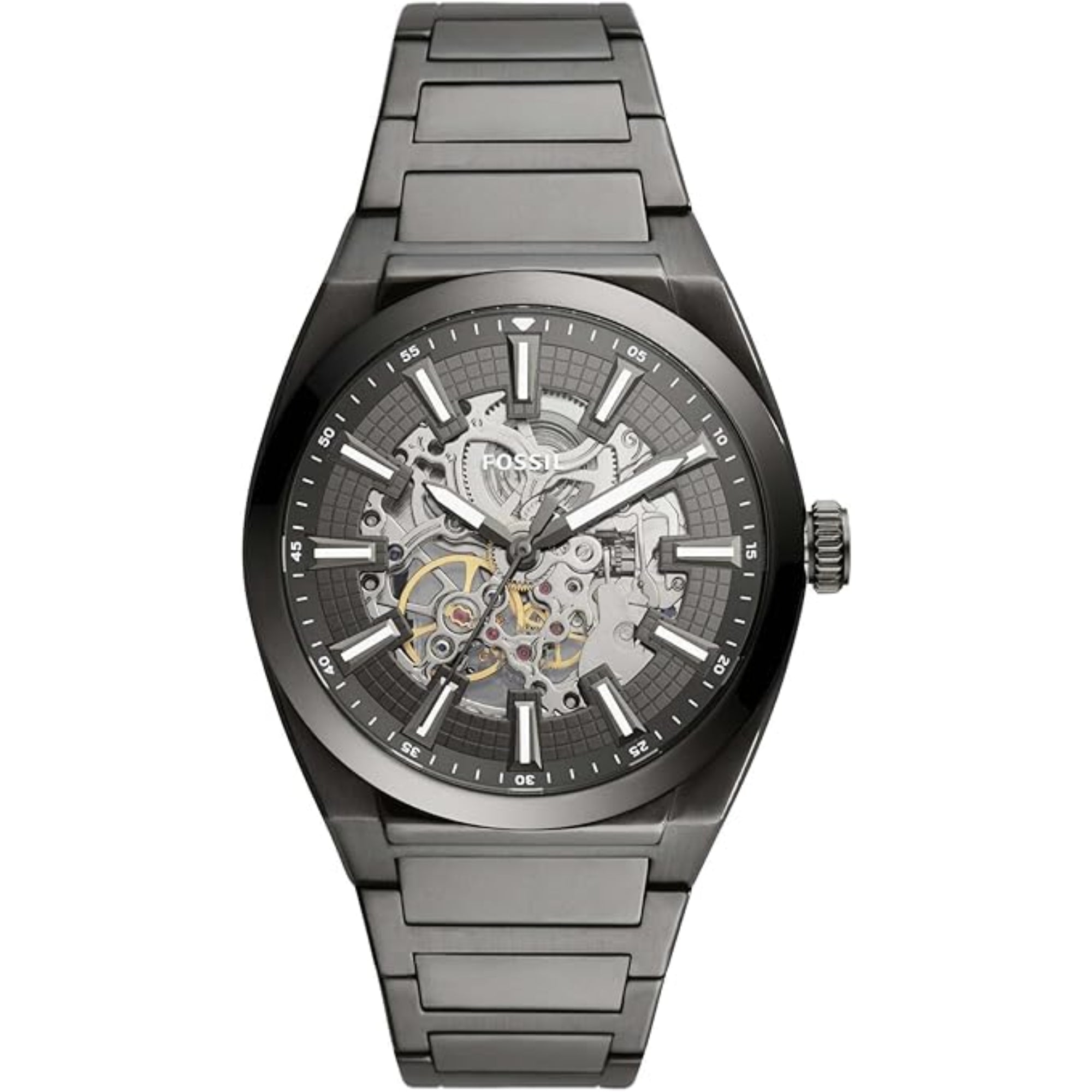 Fossil Everett Automatic Smoke Stainless Steel Bracelet Grey Dial Men's Watch ME3206