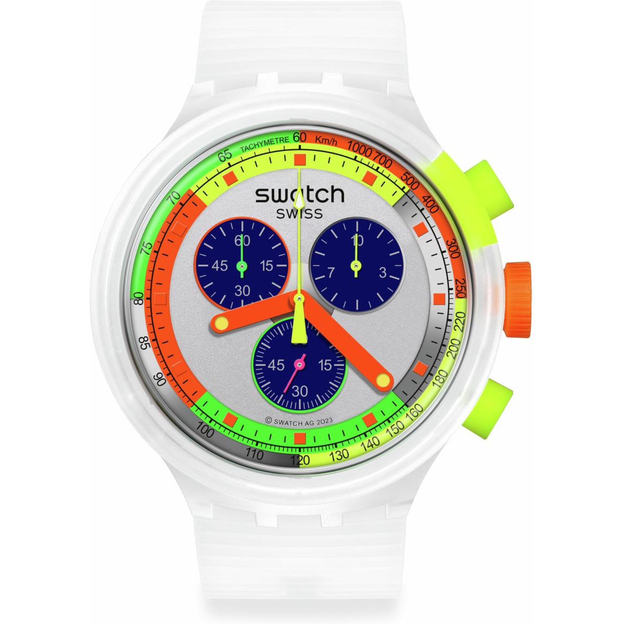Swatch Neon Jelly Pay! Chronograph Silicone Strap Unisex Watch SB02K101-5300