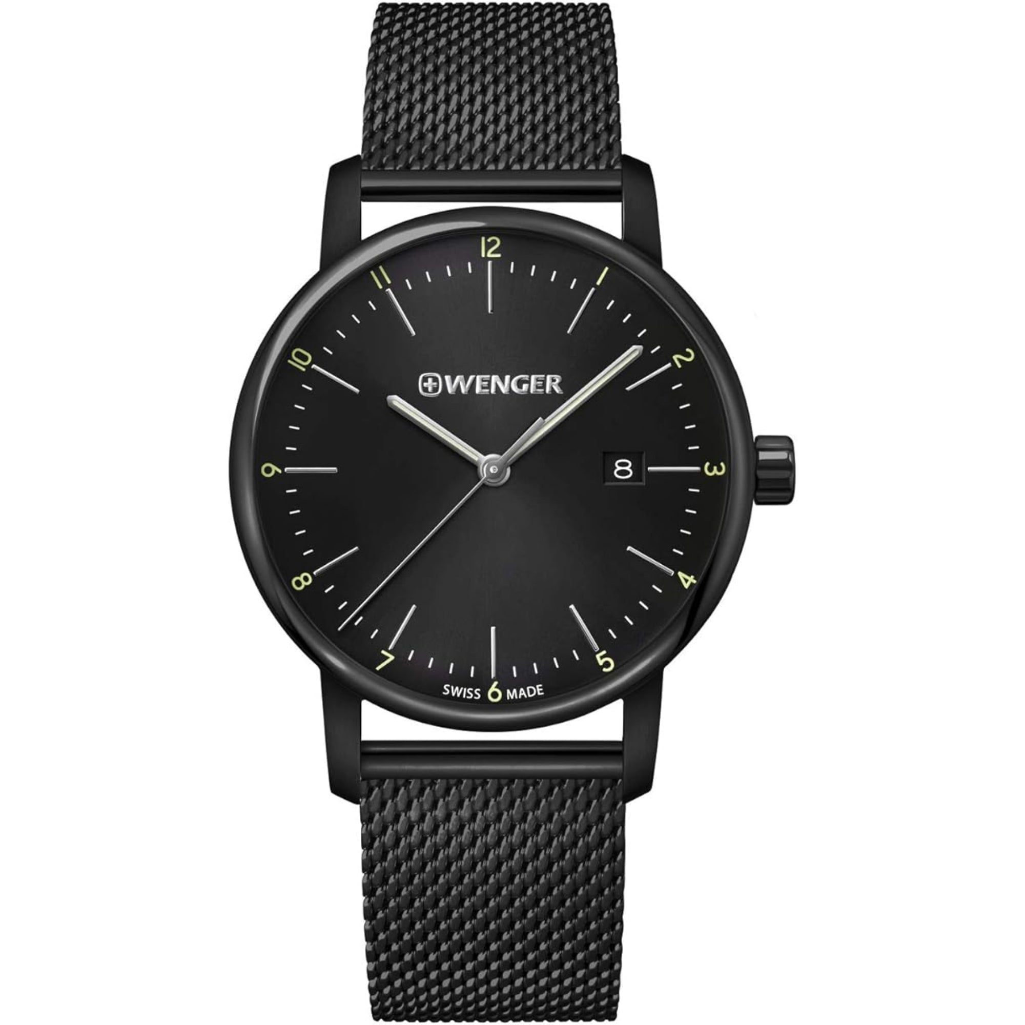 Wenger Urban Classic Quartz Black Dial Black Stainless Steel Bracelet Men's Watch 01.1741.137