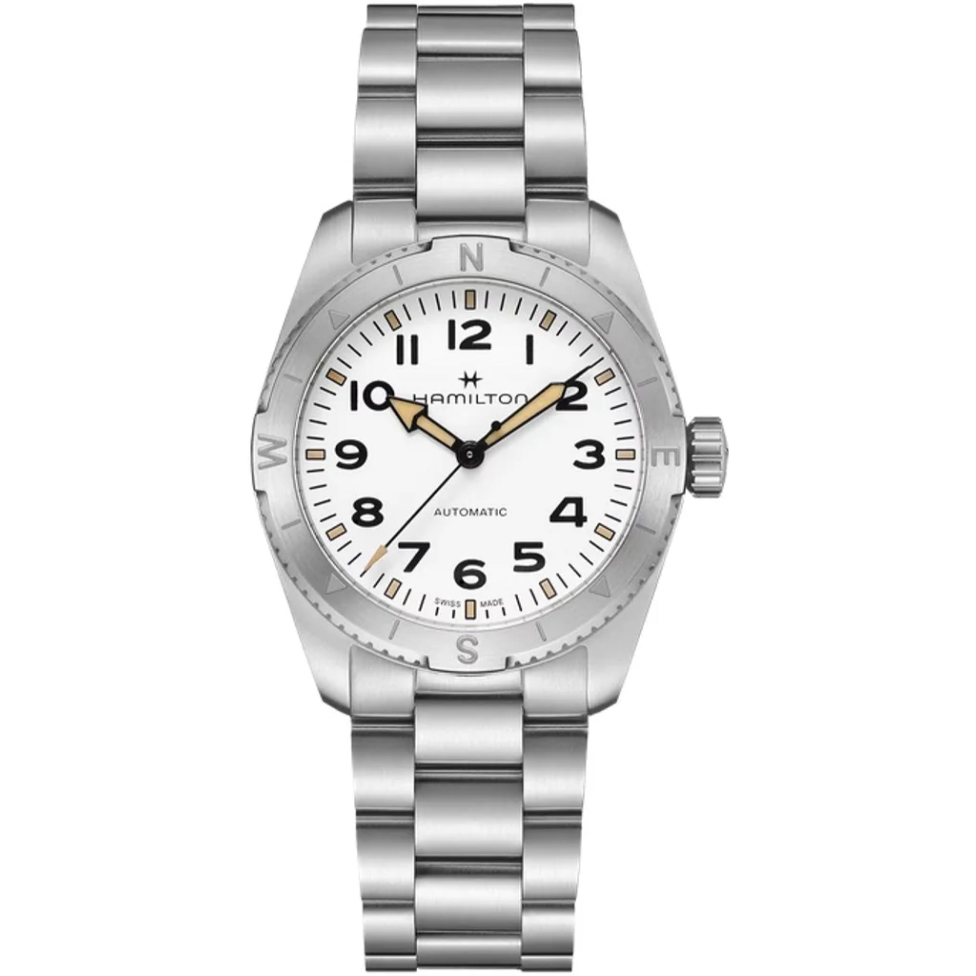 Hamilton Khaki Field Expedition Automatic White Dial Stainless Steel Bracelet Watch H70225110