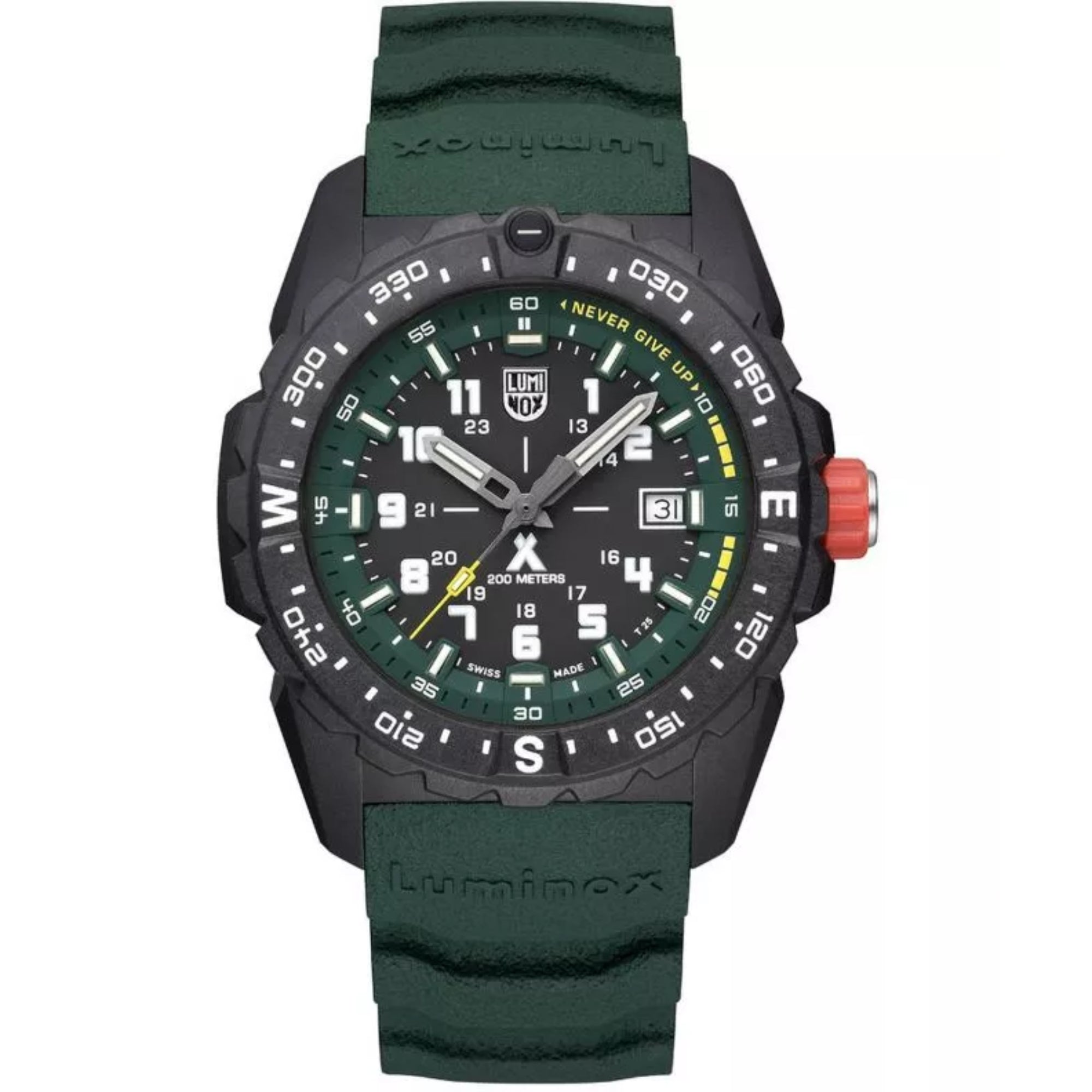Luminox Bear Grylls Survival Quartz Black Dial Green Silicone Strap Men's Watch XB.3735