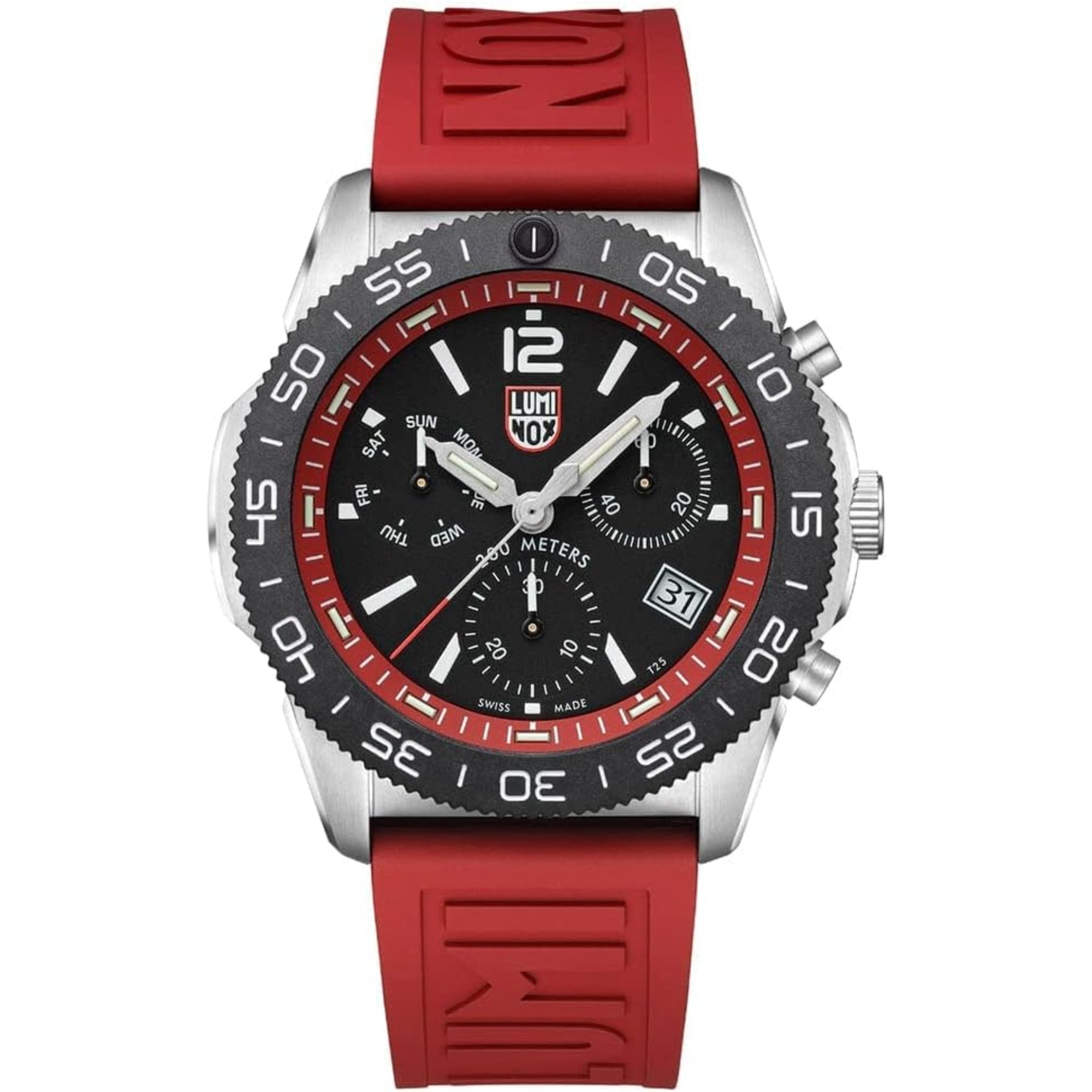 Luminox Pacific Diver Chronograph Red Rubber Strap Men's Watch XS.3155