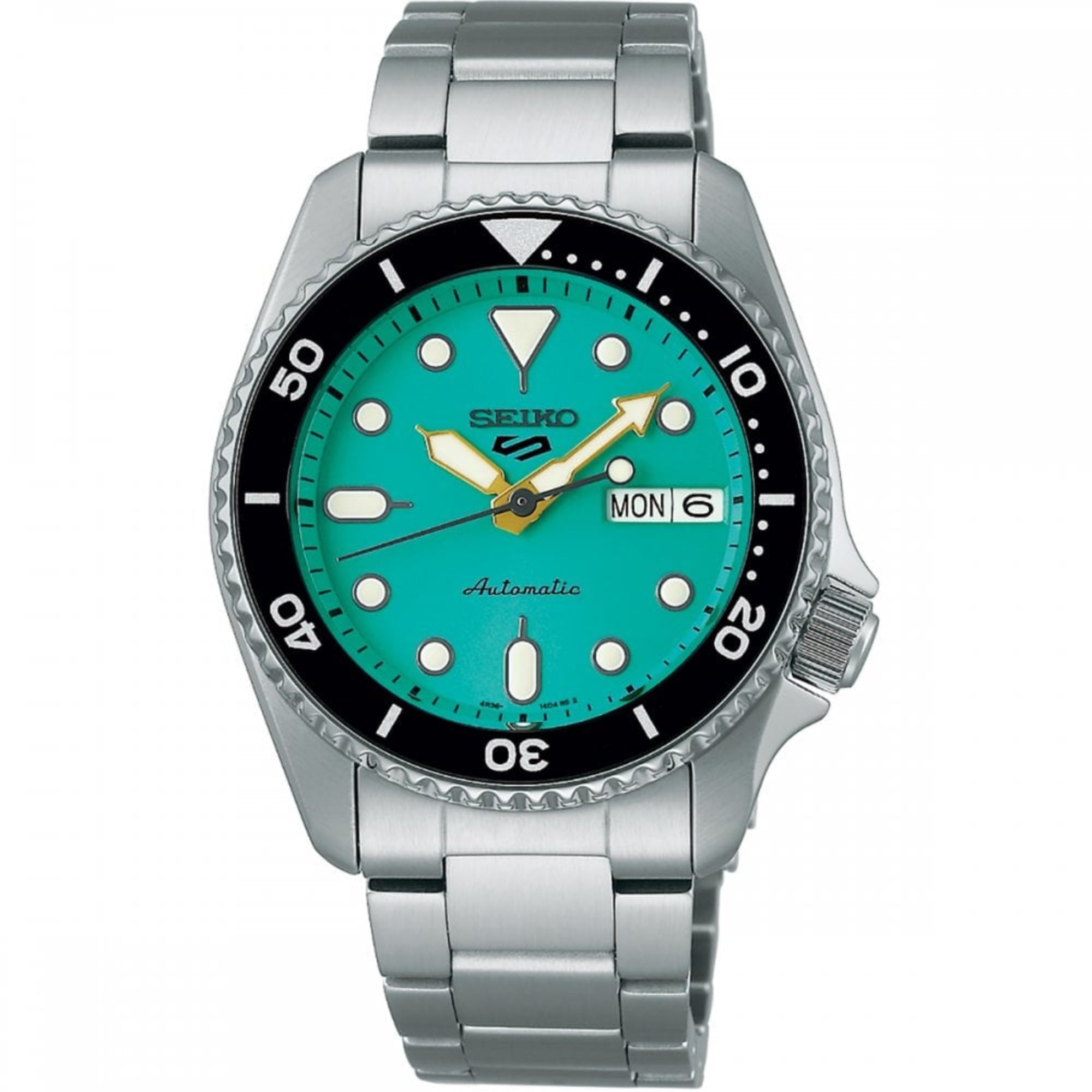 Seiko 5 Sports SKX "Midi" Reissue Teal Dial Steel Bracelet Mens Watch SRPK33K1