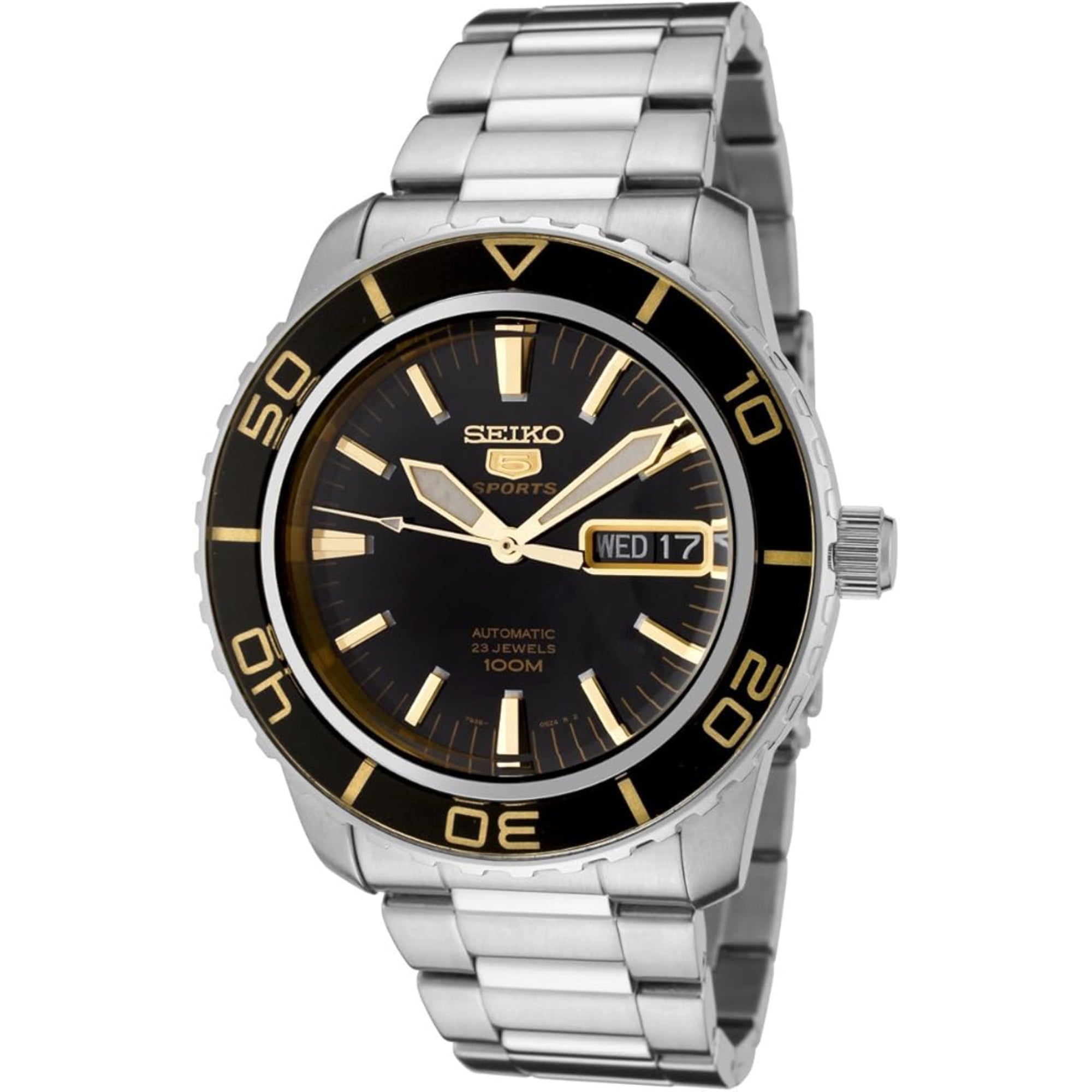 Seiko 5 Sports Automatic Black Dial Stainless Steel Men's Watch SNZH57K1
