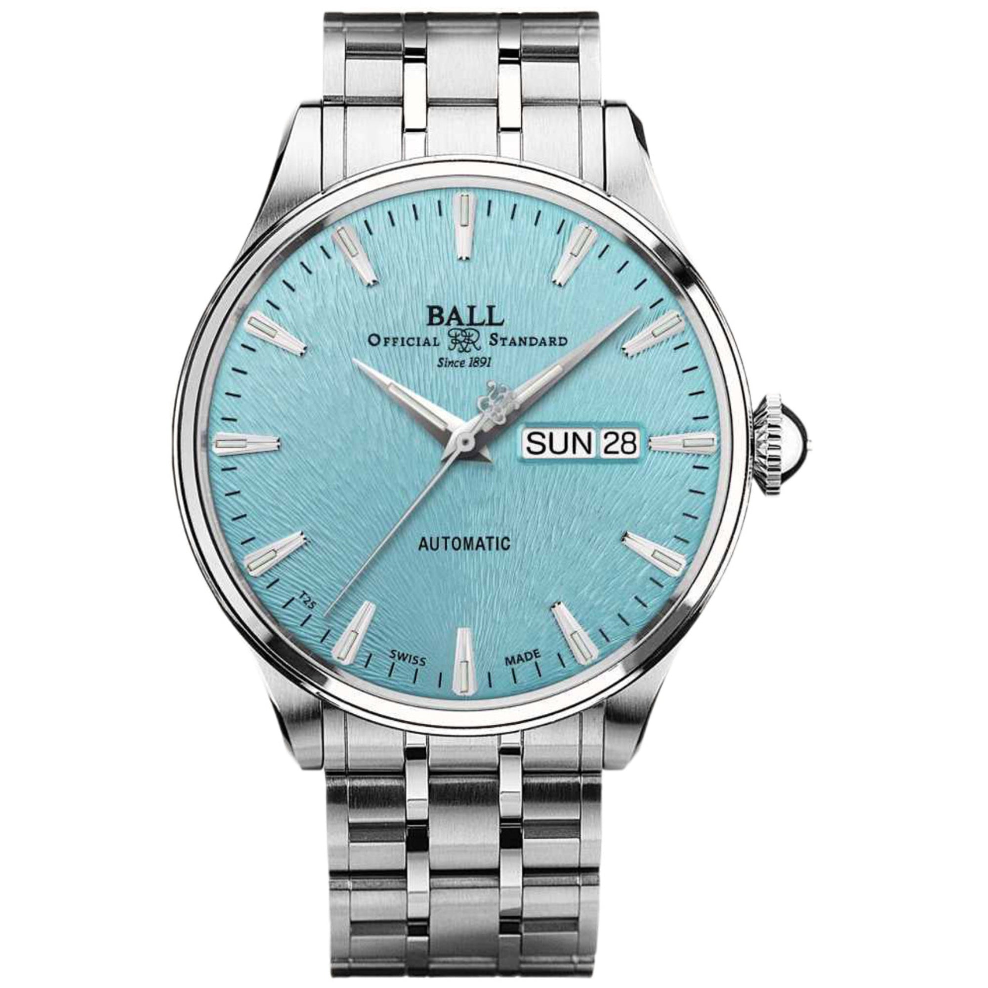 Ball Trainmaster Eternity Automatic Ice Blue Dial Stainless Steel Bracelet Men's Watch NM2080D-S2J-IBE