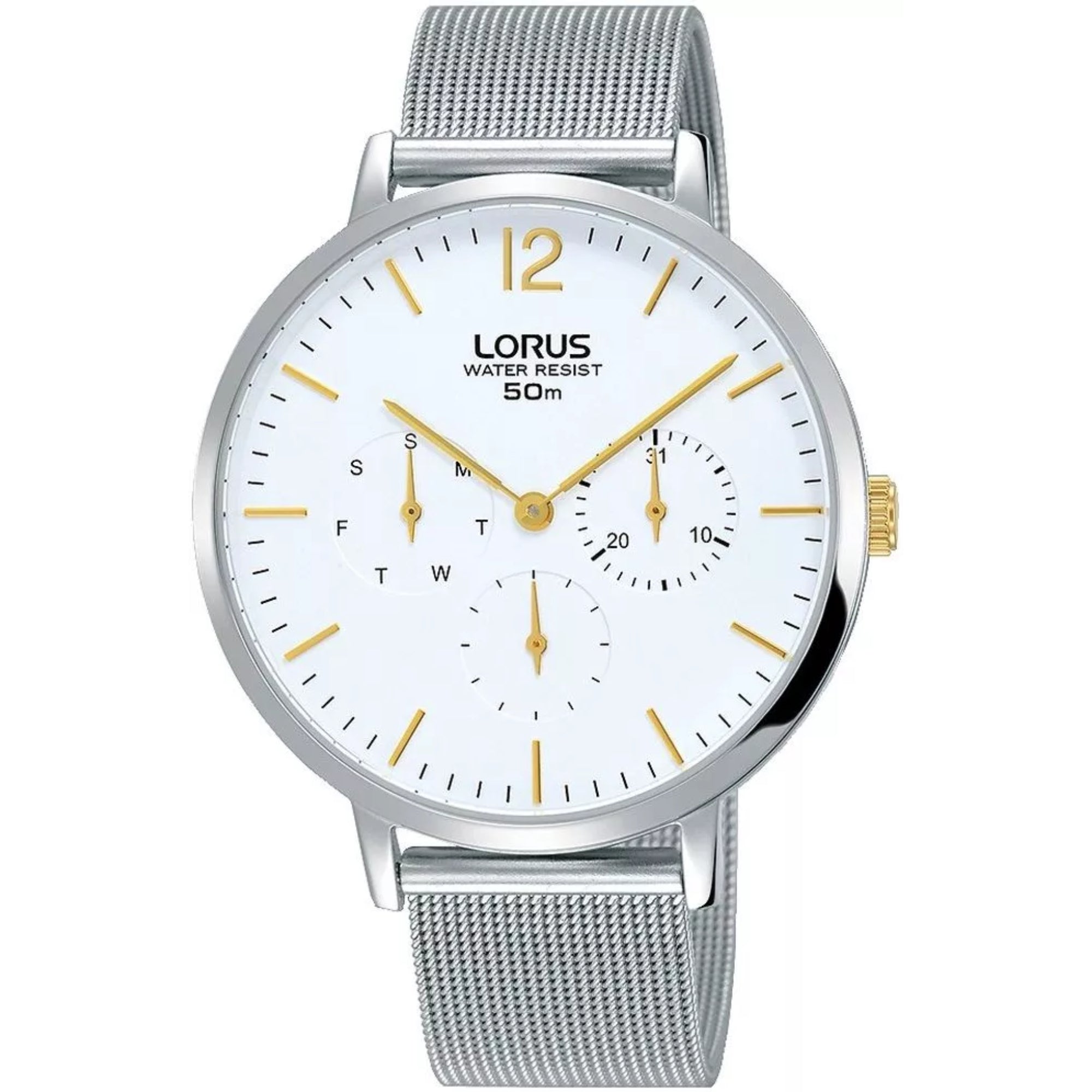 Lorus Dress Silver Mesh White Dial Women's Watch RP689CX9