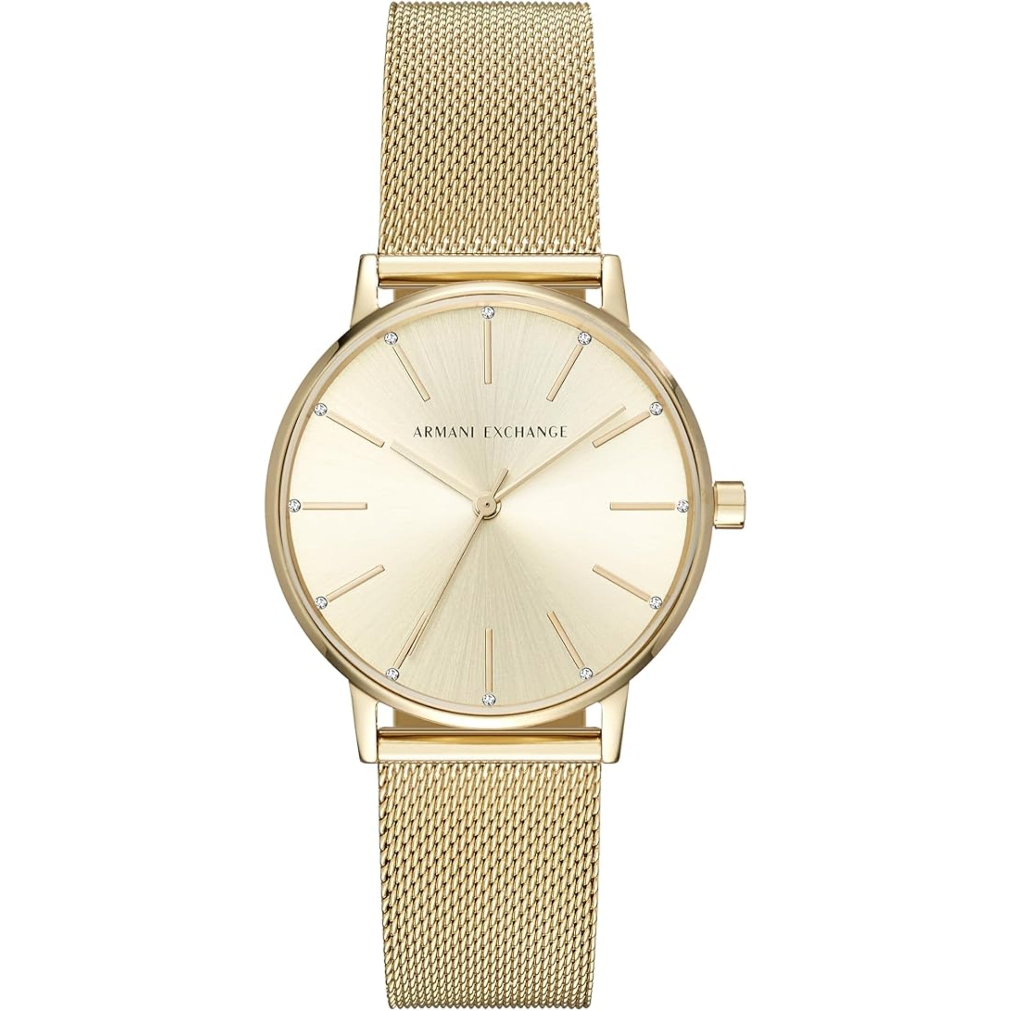 Armani Exchange Quartz Gold Dial Steel Strap Women's Watch AX5536