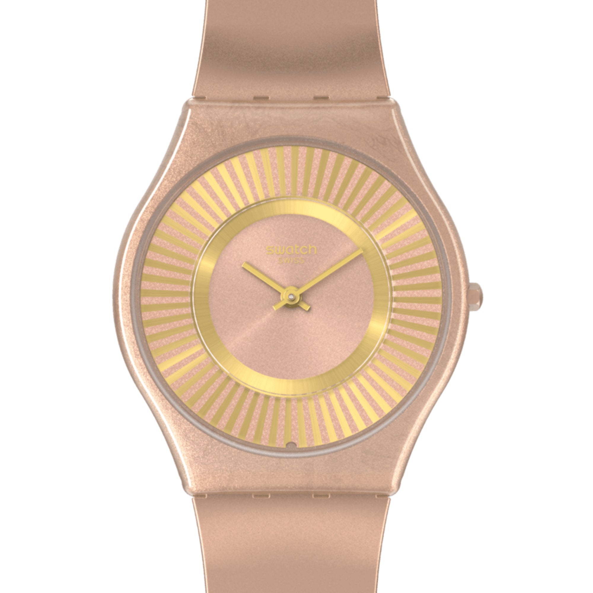Swatch Tawny Radiance Quartz Pink Silicone Strap Bio-Sourced Case Unisex Watch SS08C102