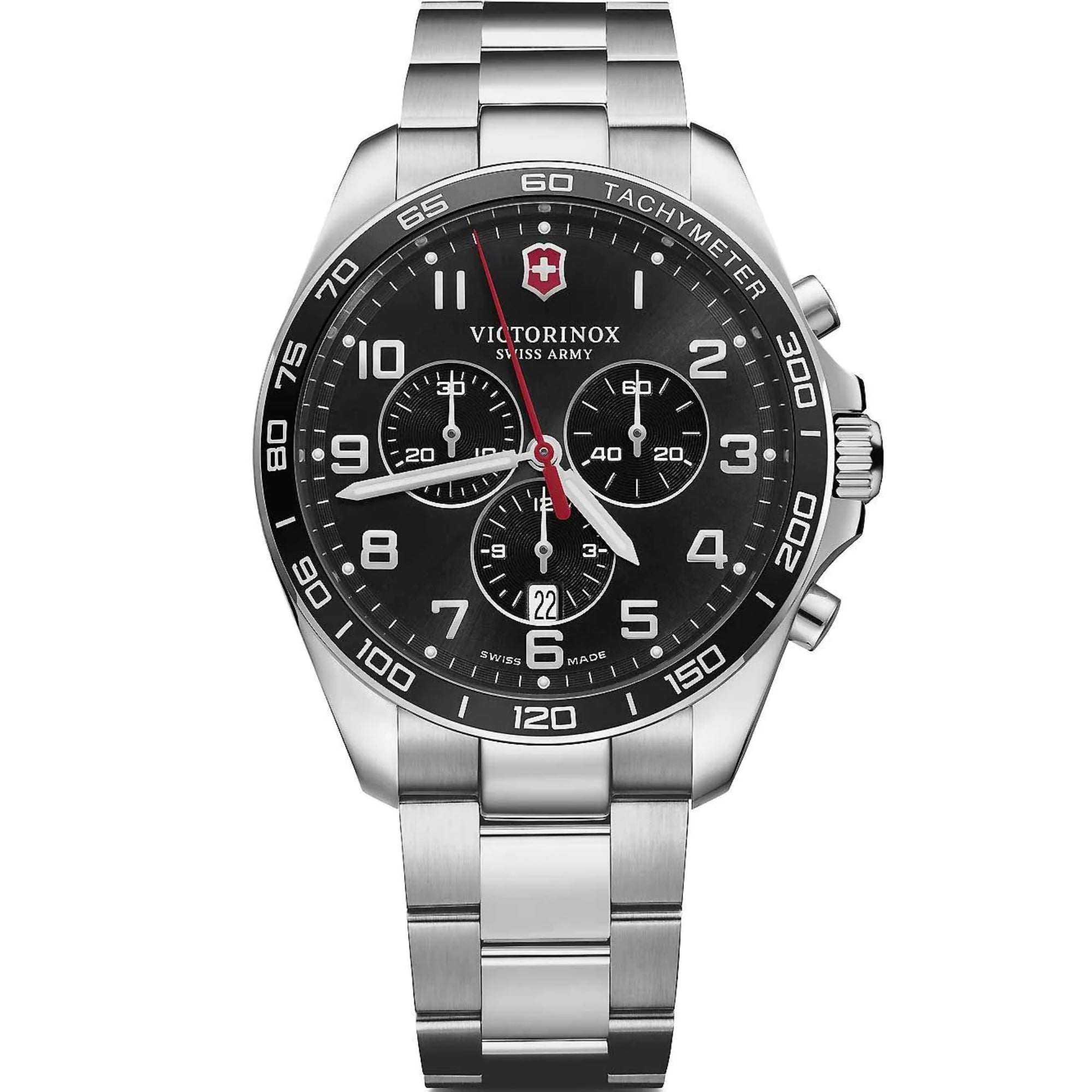 Victorinox FieldForce Classic Chrono Black Dial Stainless Steel Bracelet Men's Watch 241899