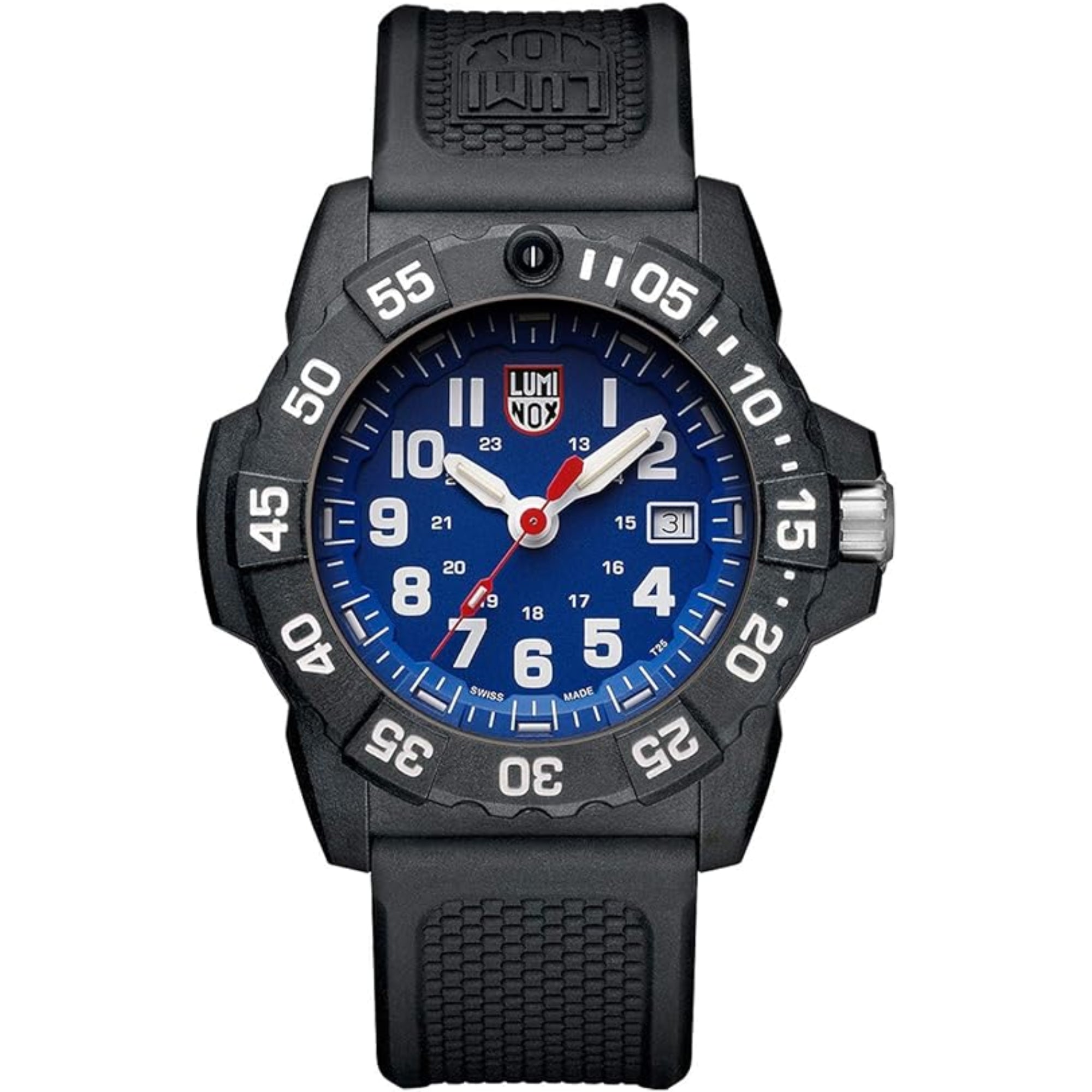 Luminox Navy SEAL 3500 Series Quartz Blue Dial Black Silicone Strap Men's Watch XS.3503.F