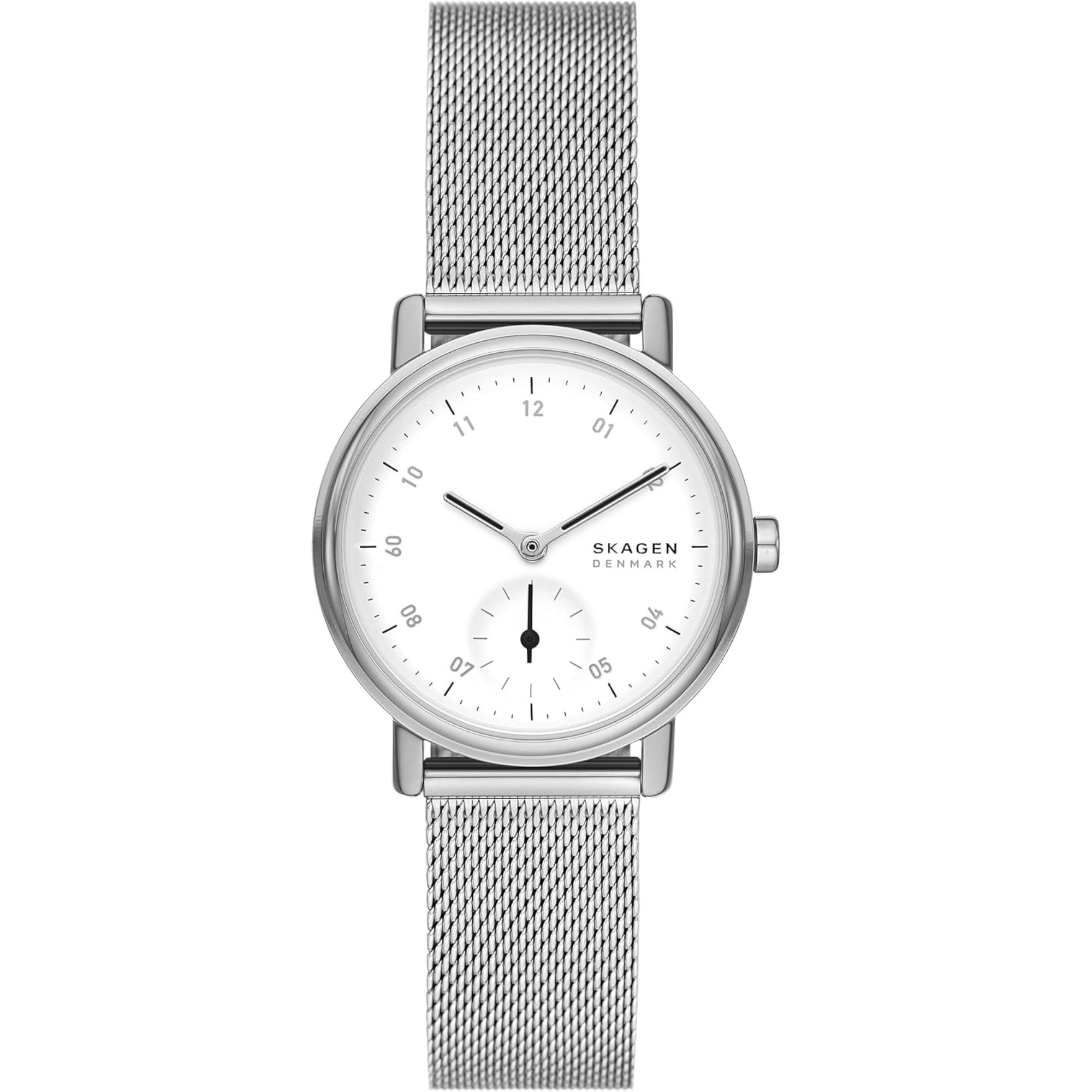 Skagen Kuppel Lille Sub-Second Stainless Steel Mesh White Dial Women’s Watch SKW3100