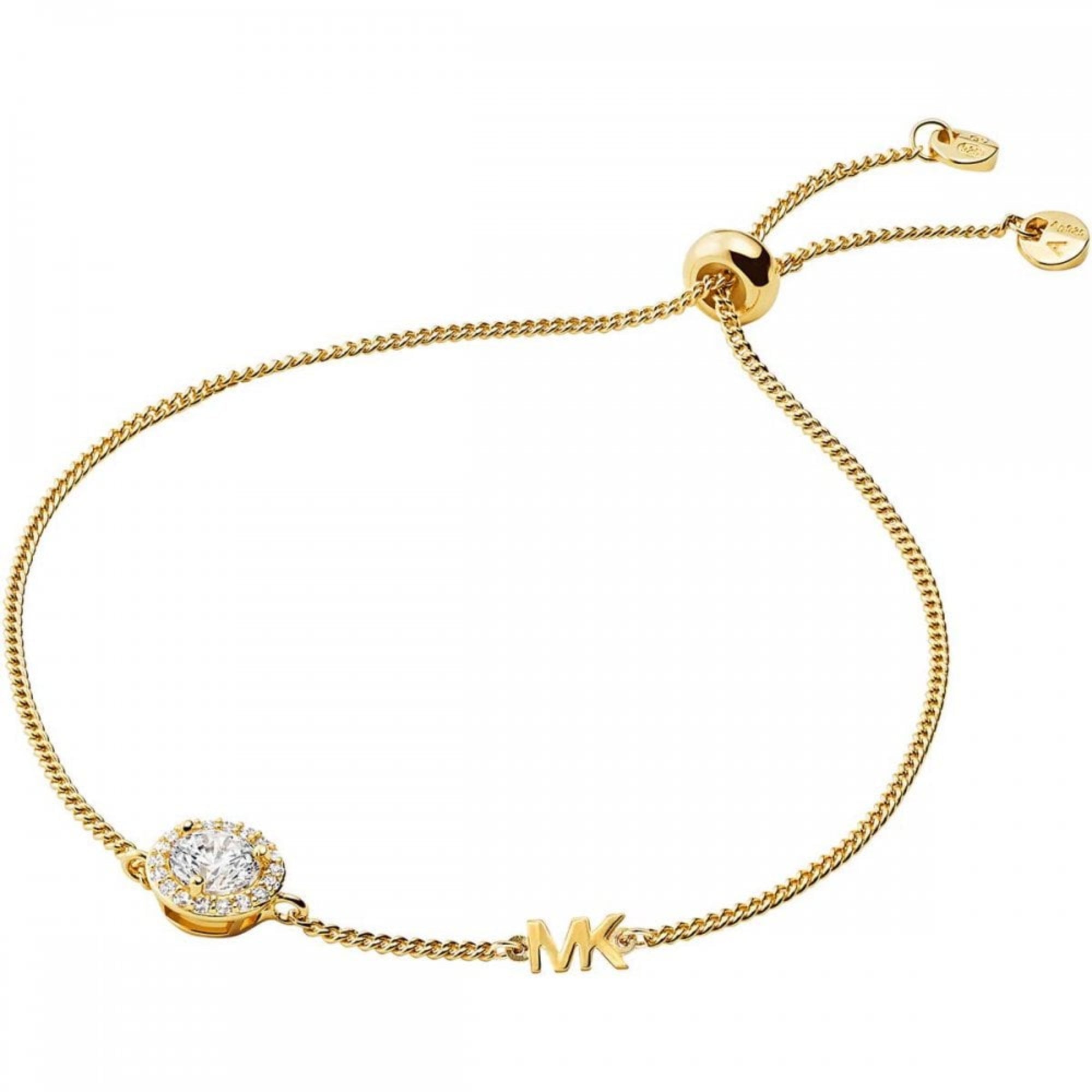 Michael Kors 14k Gold-Plated Sterling Silver Halo Slider Ladies Bracelet MKC1206AN710