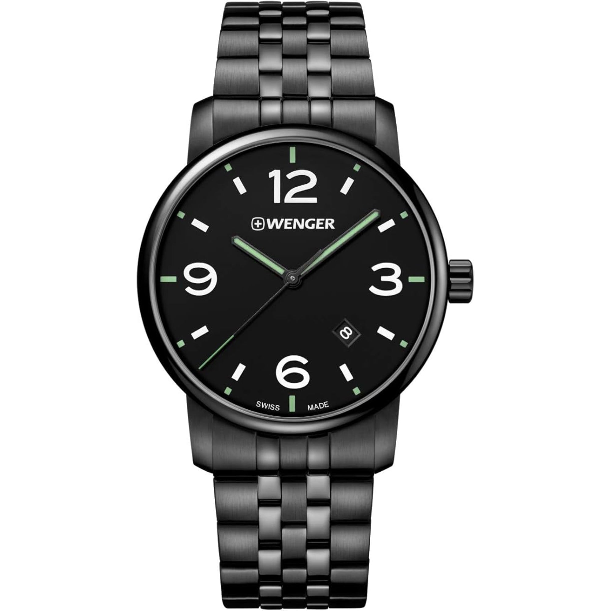Wenger Urban Metropolitan Quartz Black Dial Black Stainless Bracelet Men's Watch 01.1741.119