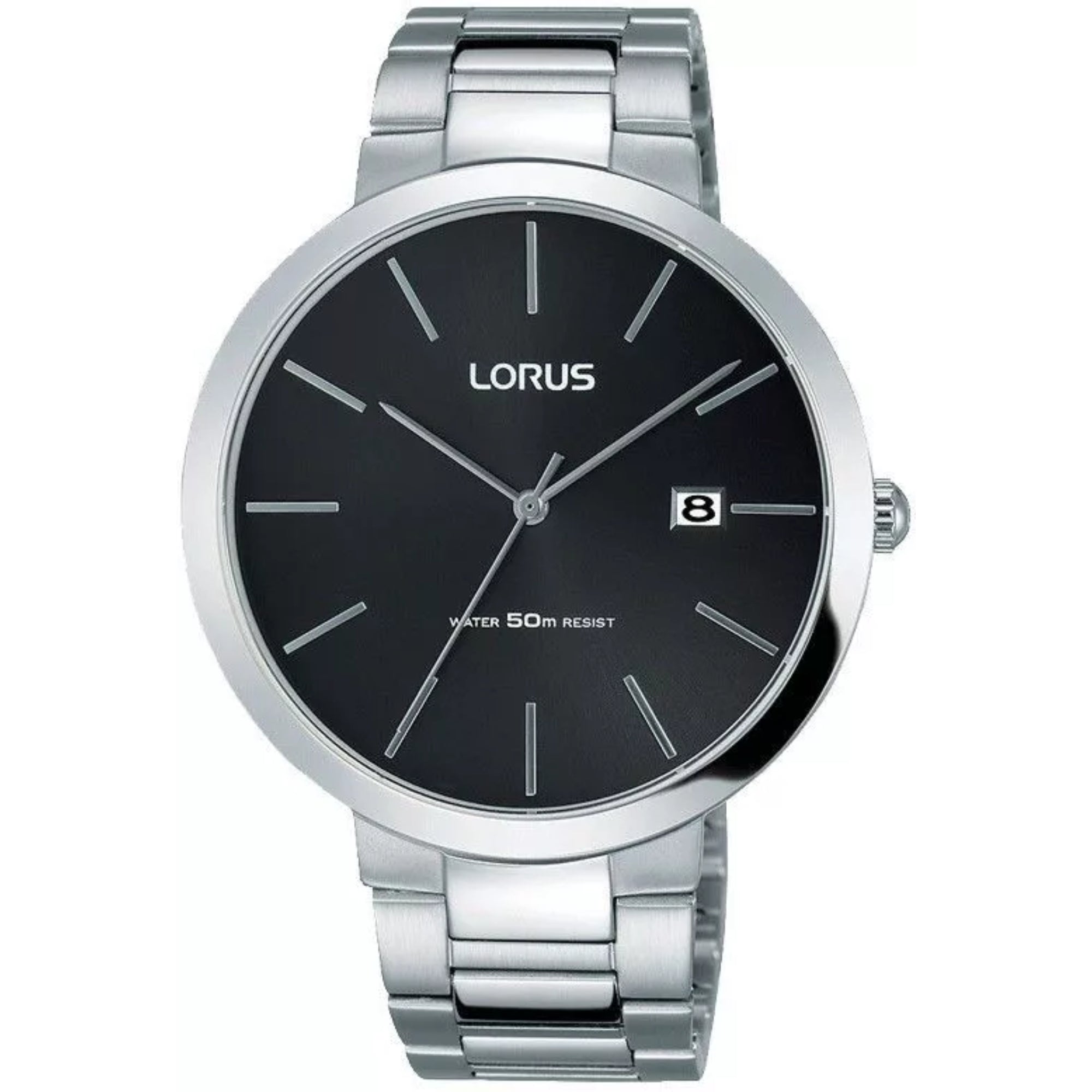 Lorus Dress Stainless Steel Black Sunray Dial Men's Watch RS989CX9
