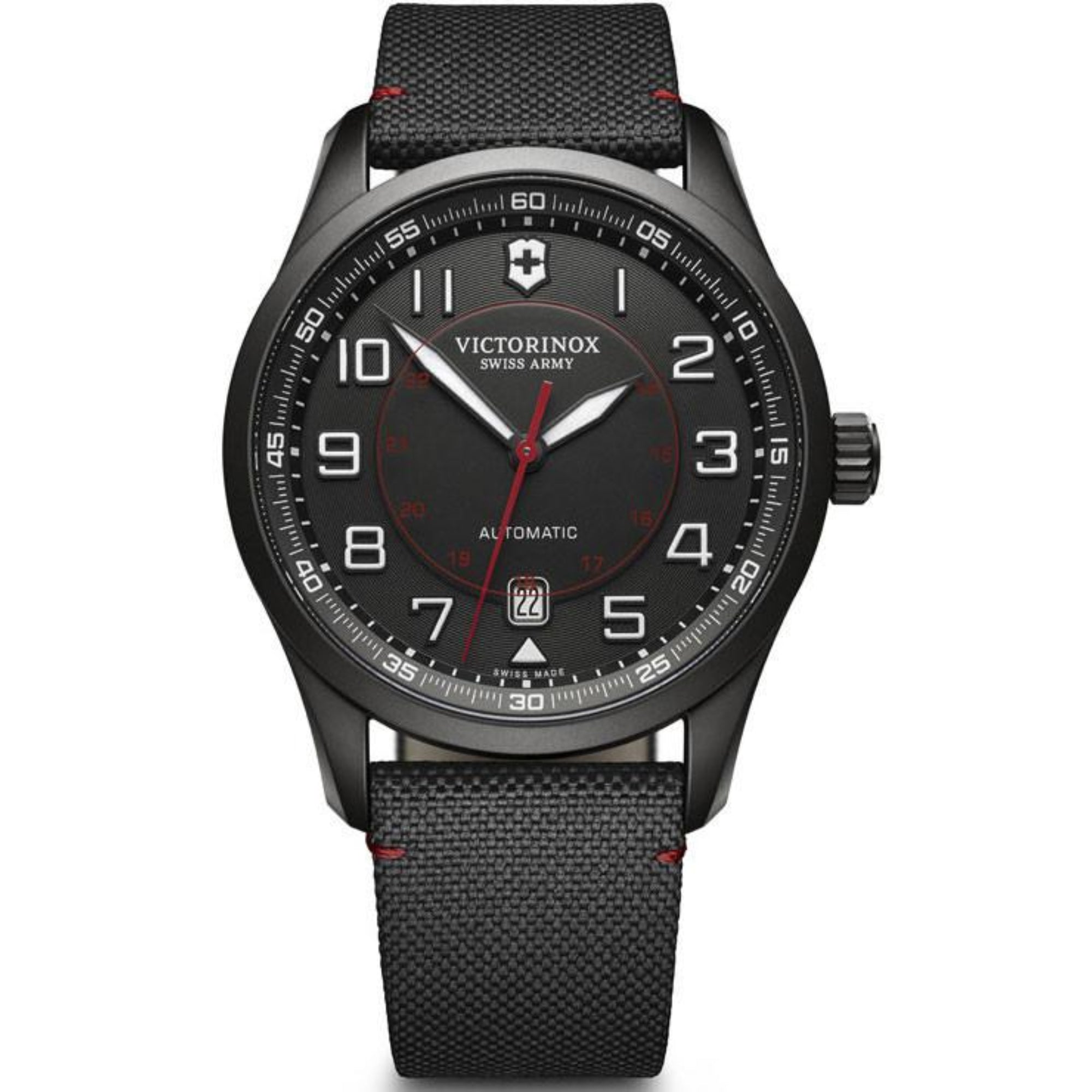 Victorinox Airboss Automatic Black Dial Fabric Strap Men's Watch 241720