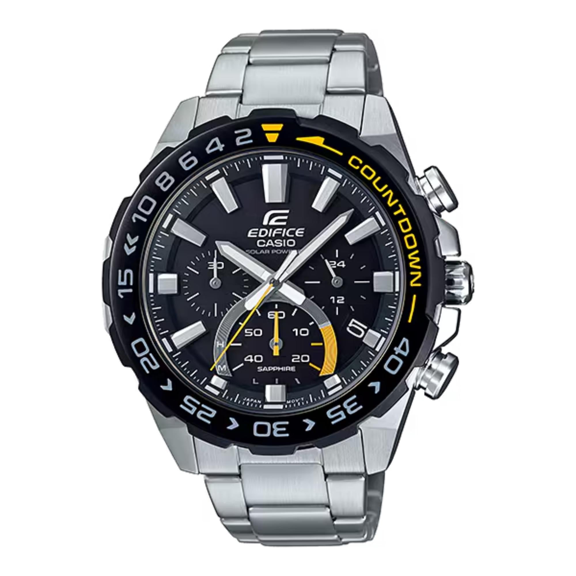 Casio Edifice Quartz Black Chronograph Dial Silver Stainless Steel Bracelet Mens Watch EFS-S550DB-1AVUEF