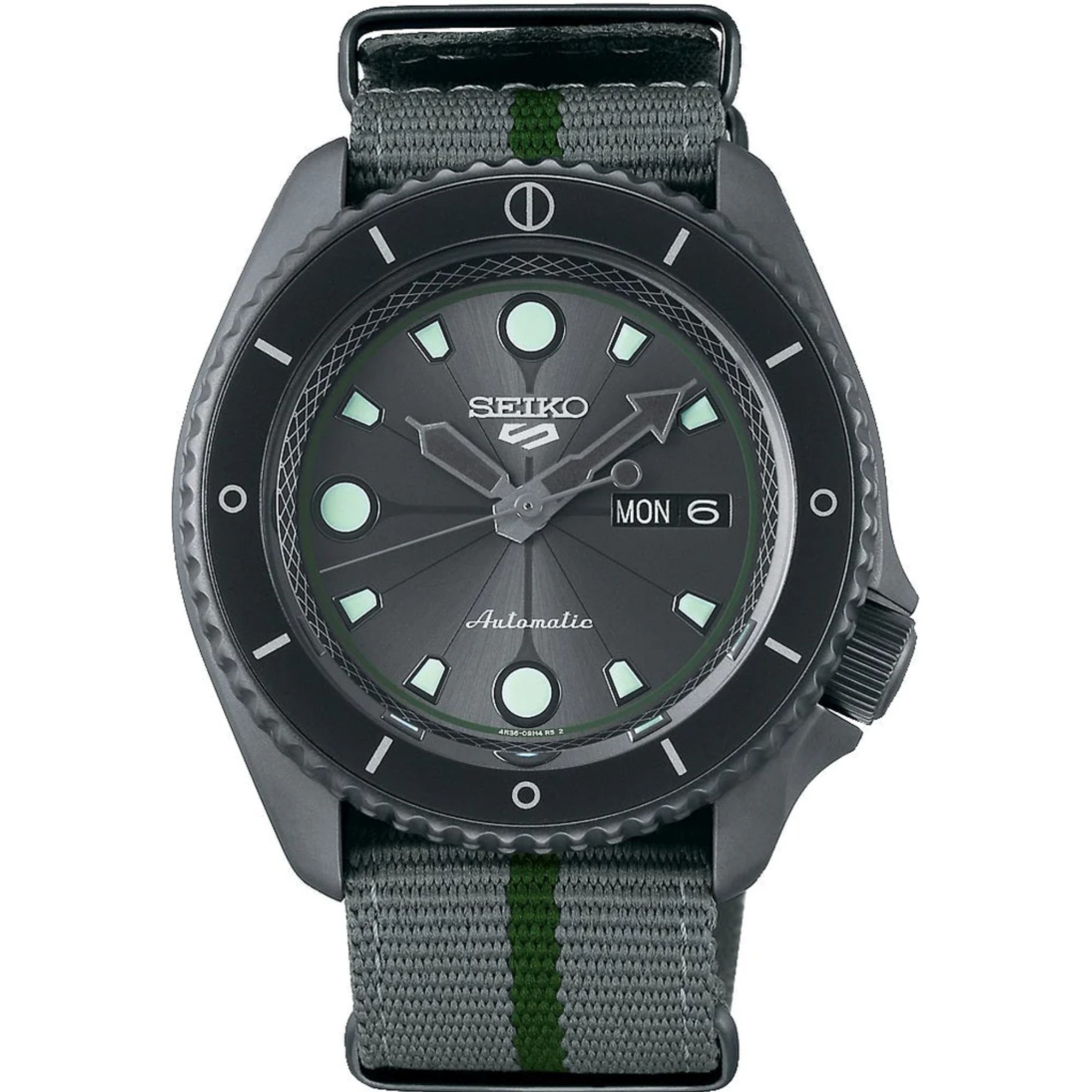 Seiko 5 Sports Boruto & Naruto: Shikamaru Automatic Grey Dial Nylon Strap Men's Watch SRPF75K1