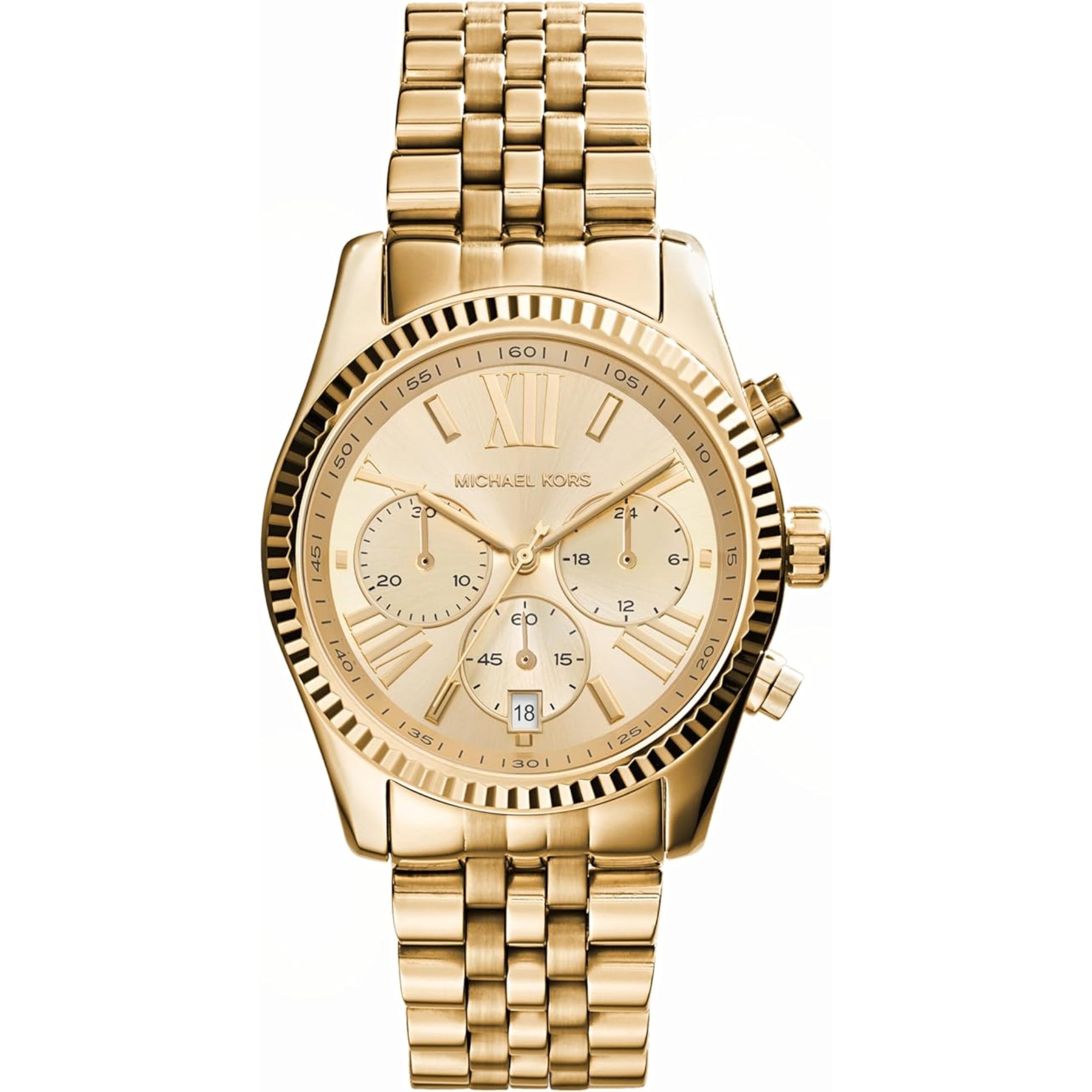 Michael Kors Lexington Gold-Tone Chronograph Gold Dial Women's Watch MK7378