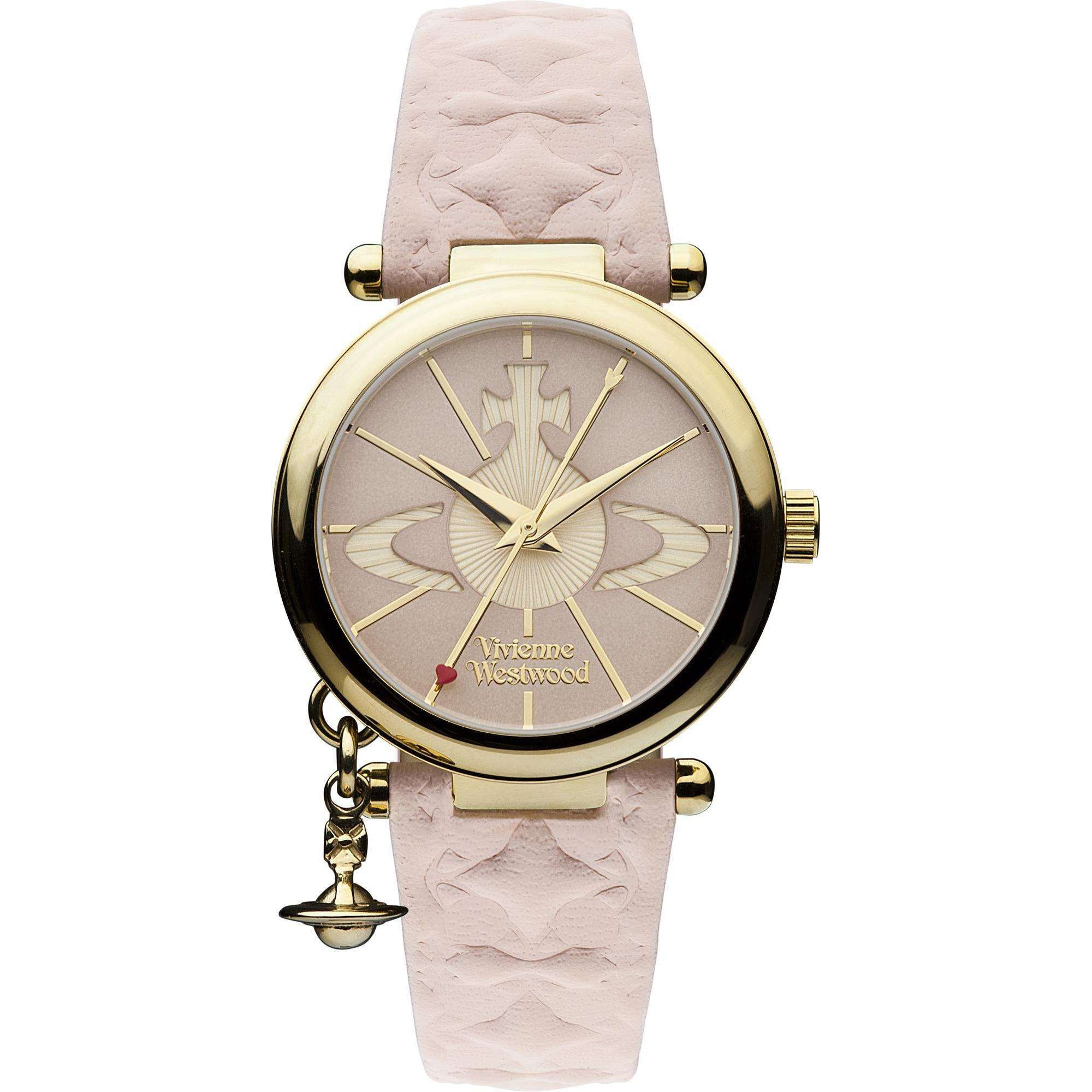 Vivienne Westwood Orb II Pink Dial Leather Strap Women's Watch VV006PKPK