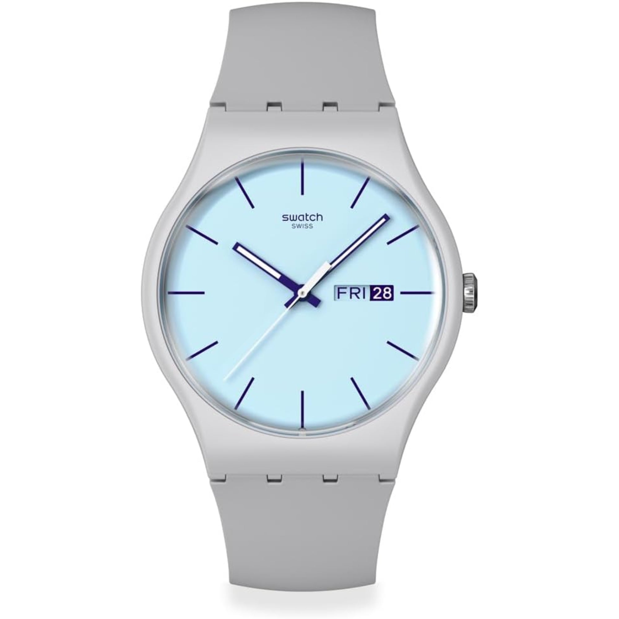 Swatch BLUEBERRY SKY Quartz Blue Dial Silicone Strap Men’s Watch SO29M702