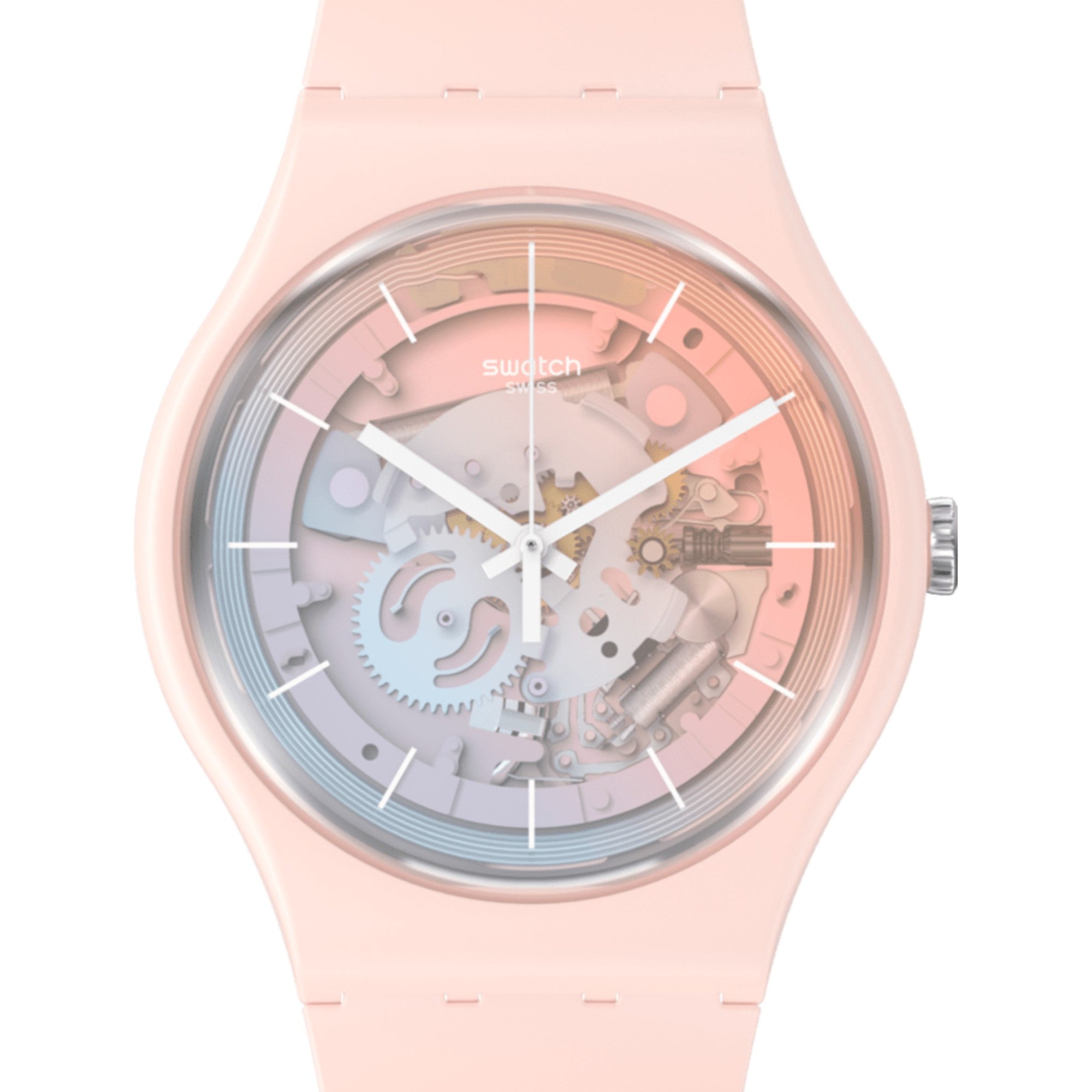 Swatch SwatchPAY! Fleetingly Pink Pay! Quartz Pink Dial Silicone Strap Unisex Watch SO32P103-5300