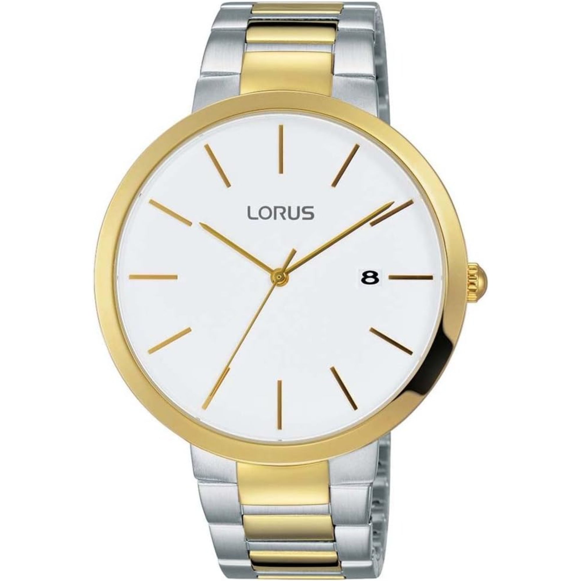 Lorus Dress Two Tone White Dial Men's Watch RS990CX9
